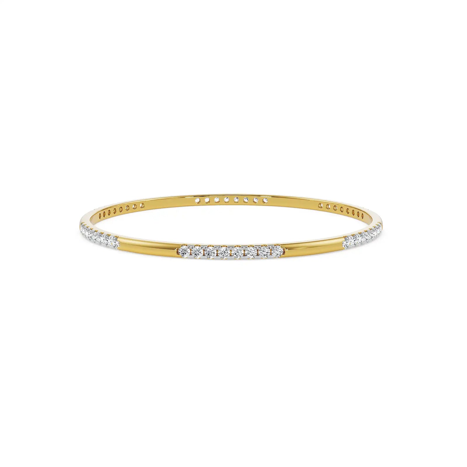 Mystic Lab Grown Diamond Bangle - front view in 9KT