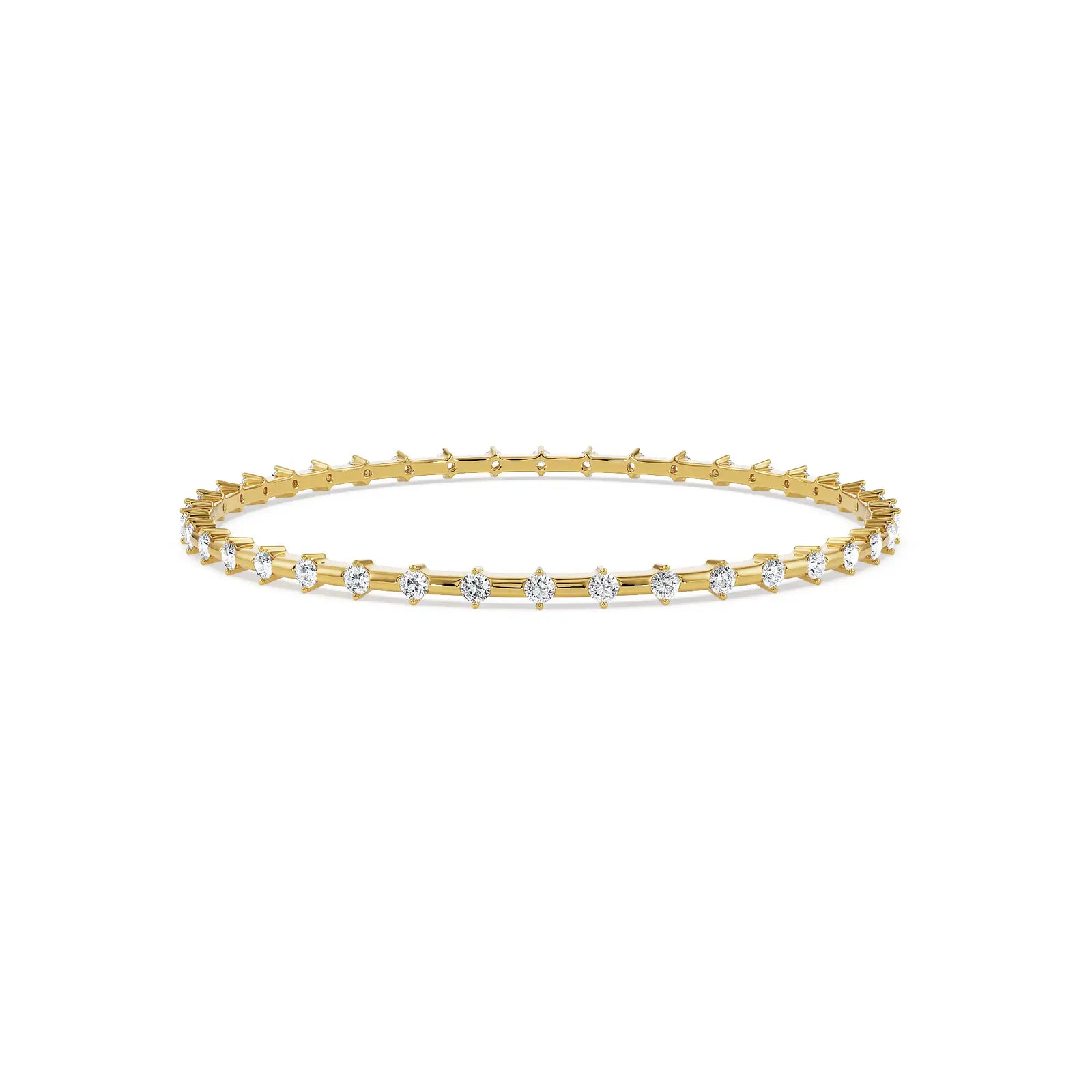 Starfire Lab Grown Diamond Bangle - front view in 9KT