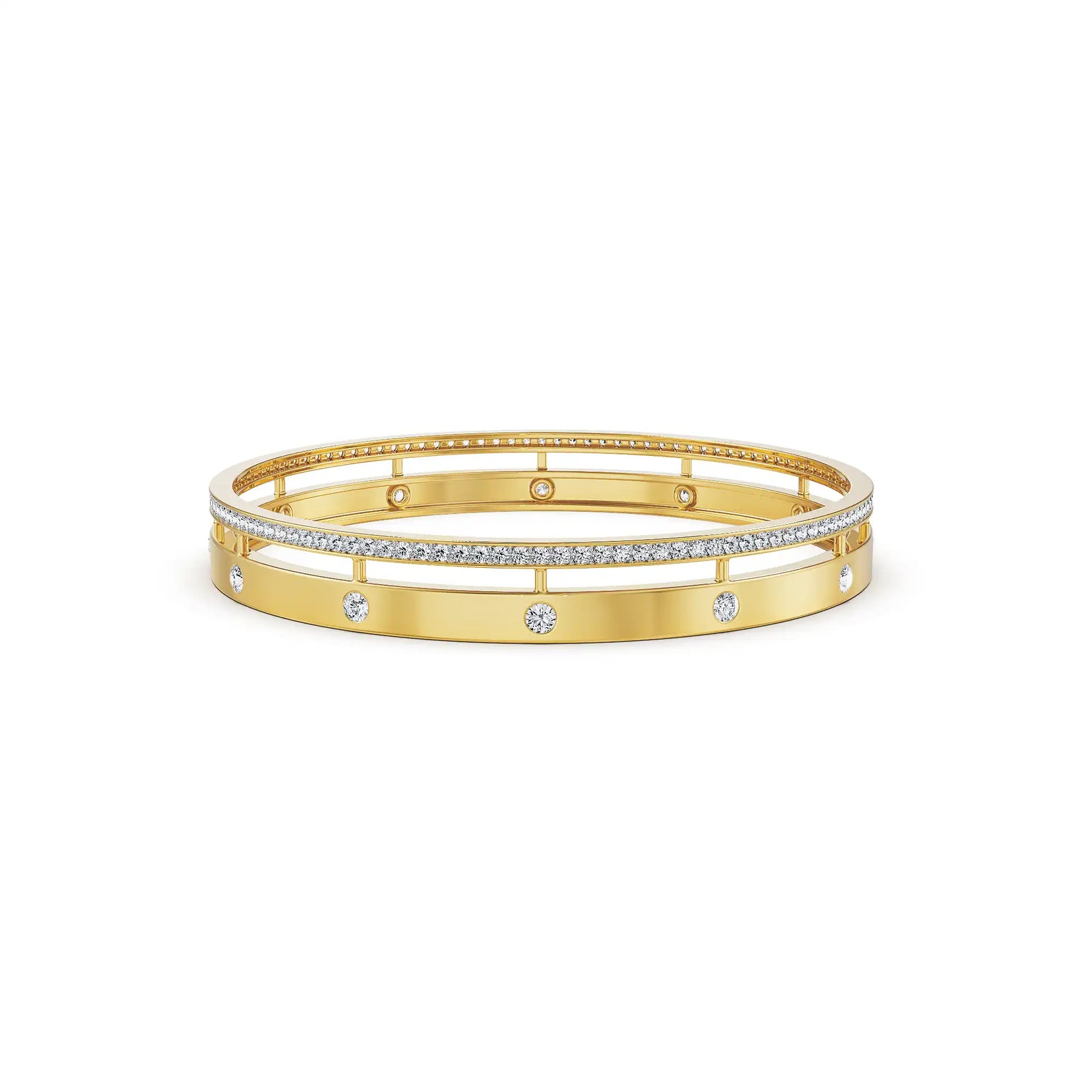 Minimalist Diva Lab Grown Diamond Bangle - front view