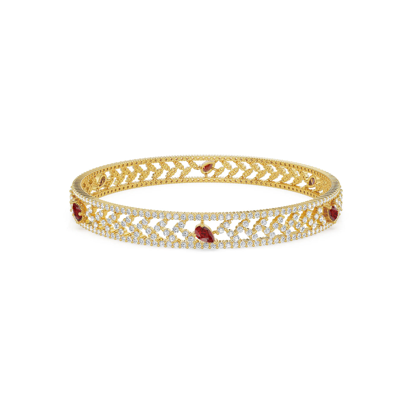Delicate Ruby Lab Grown Diamond Bangle
