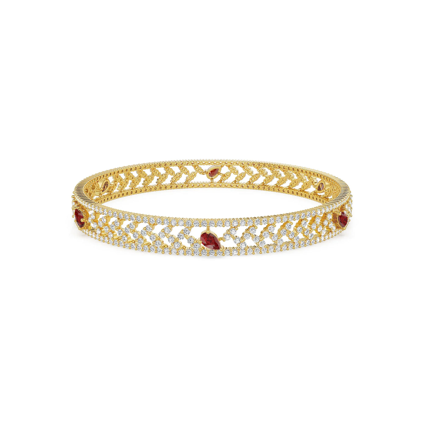 Delicate Ruby Lab Grown Diamond Bangle 9KT