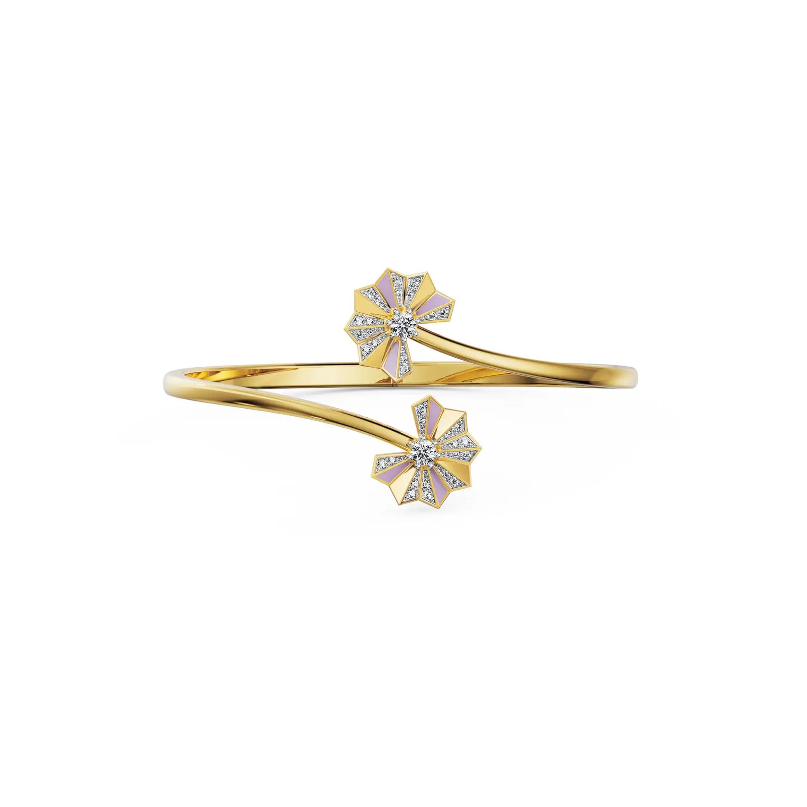 Lilac Prism Lab Grown Diamond Bangle - front view