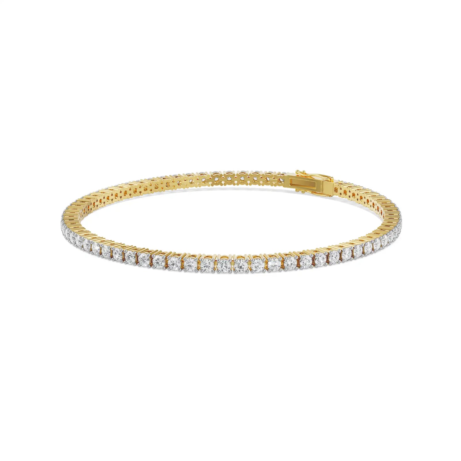 4 Pointer Diamond Tennis Bracelet Front View