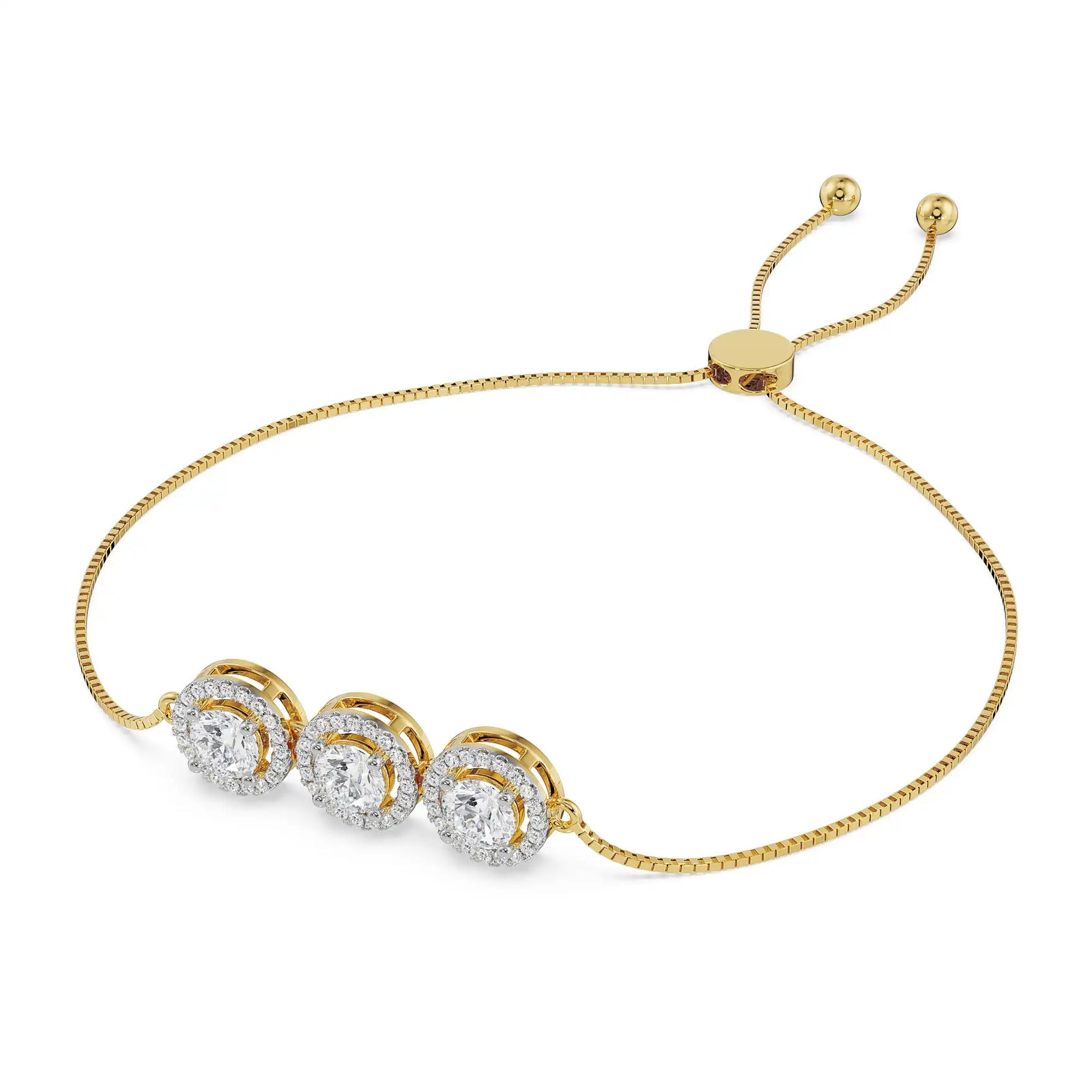 Elegant Trio Diamond Bracelet Top View
