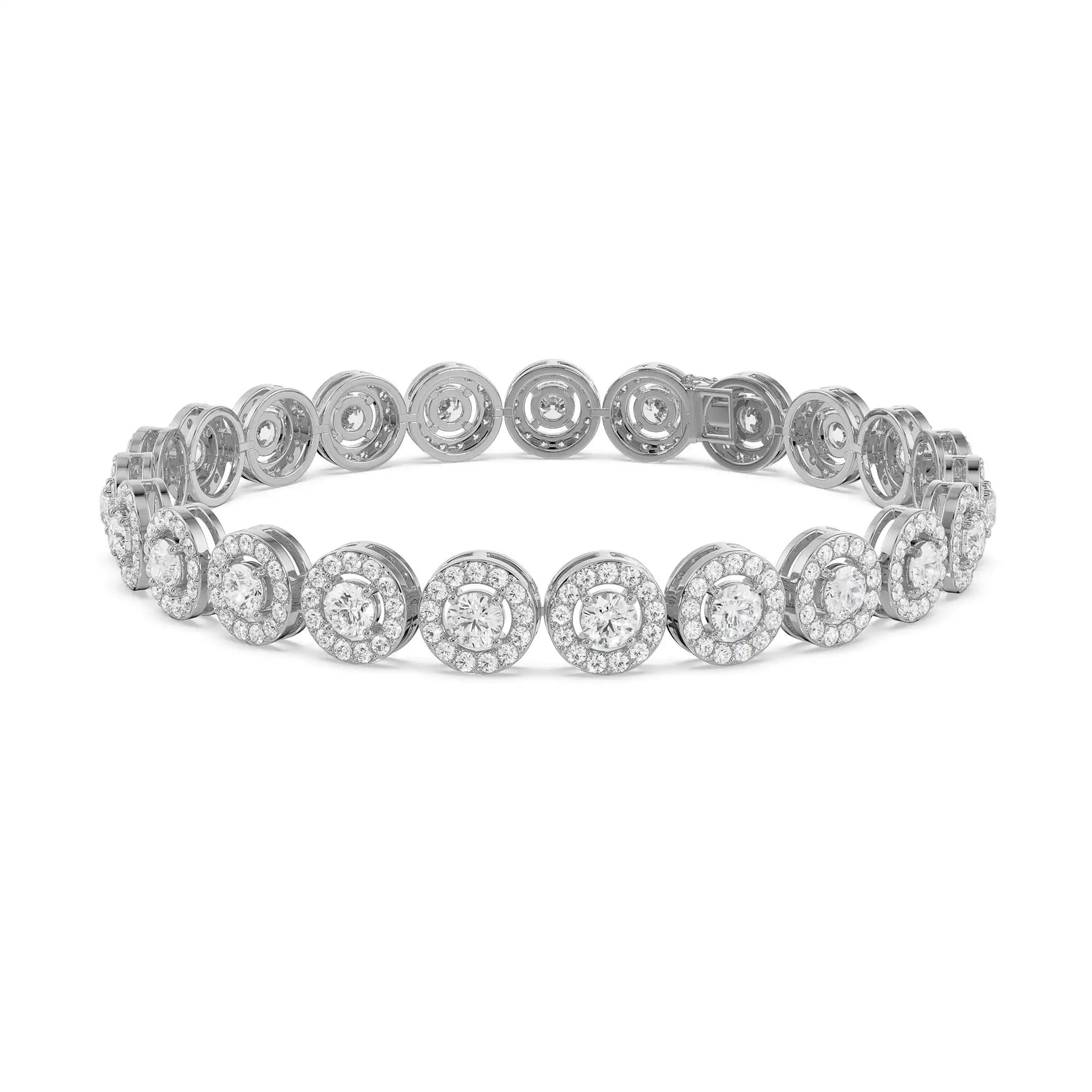 Radiant Cocktail Diamond Tennis Bracelet Front View in 9KT