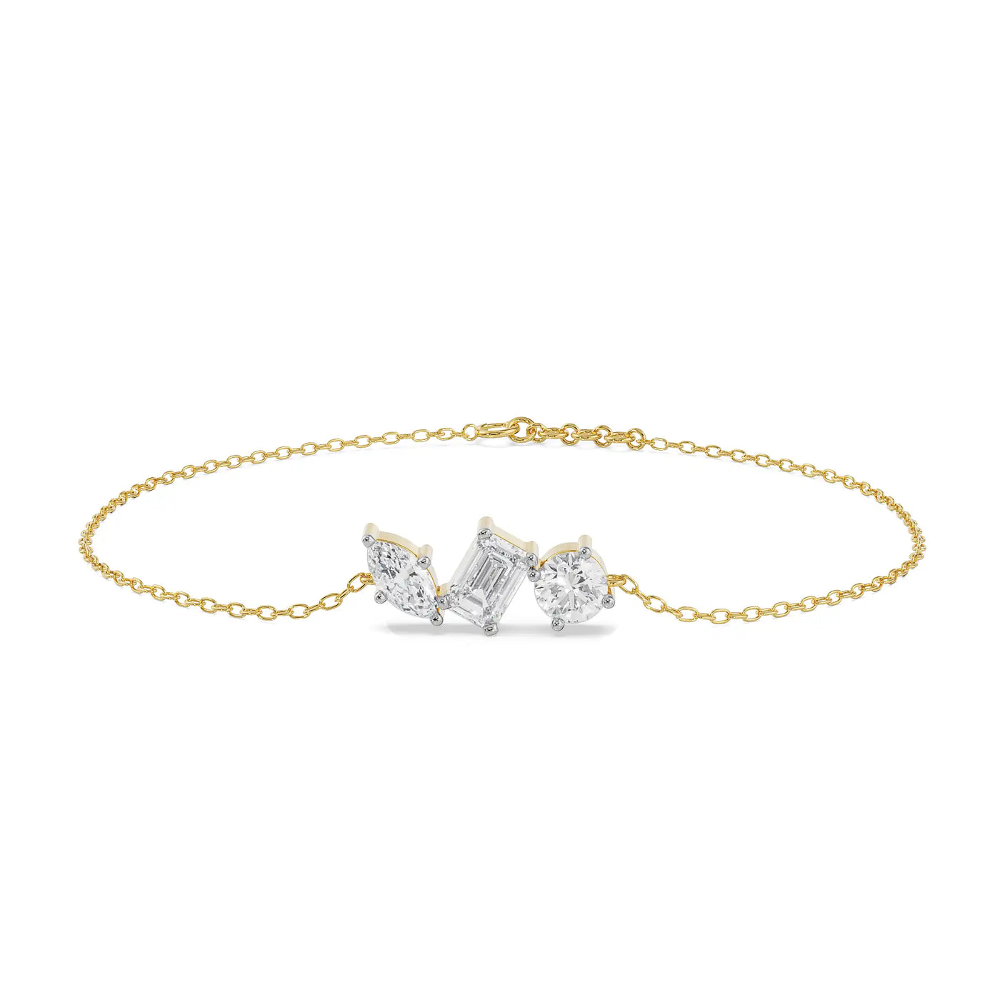 Three Stone Lab Grown Diamond Bracelet 9KT