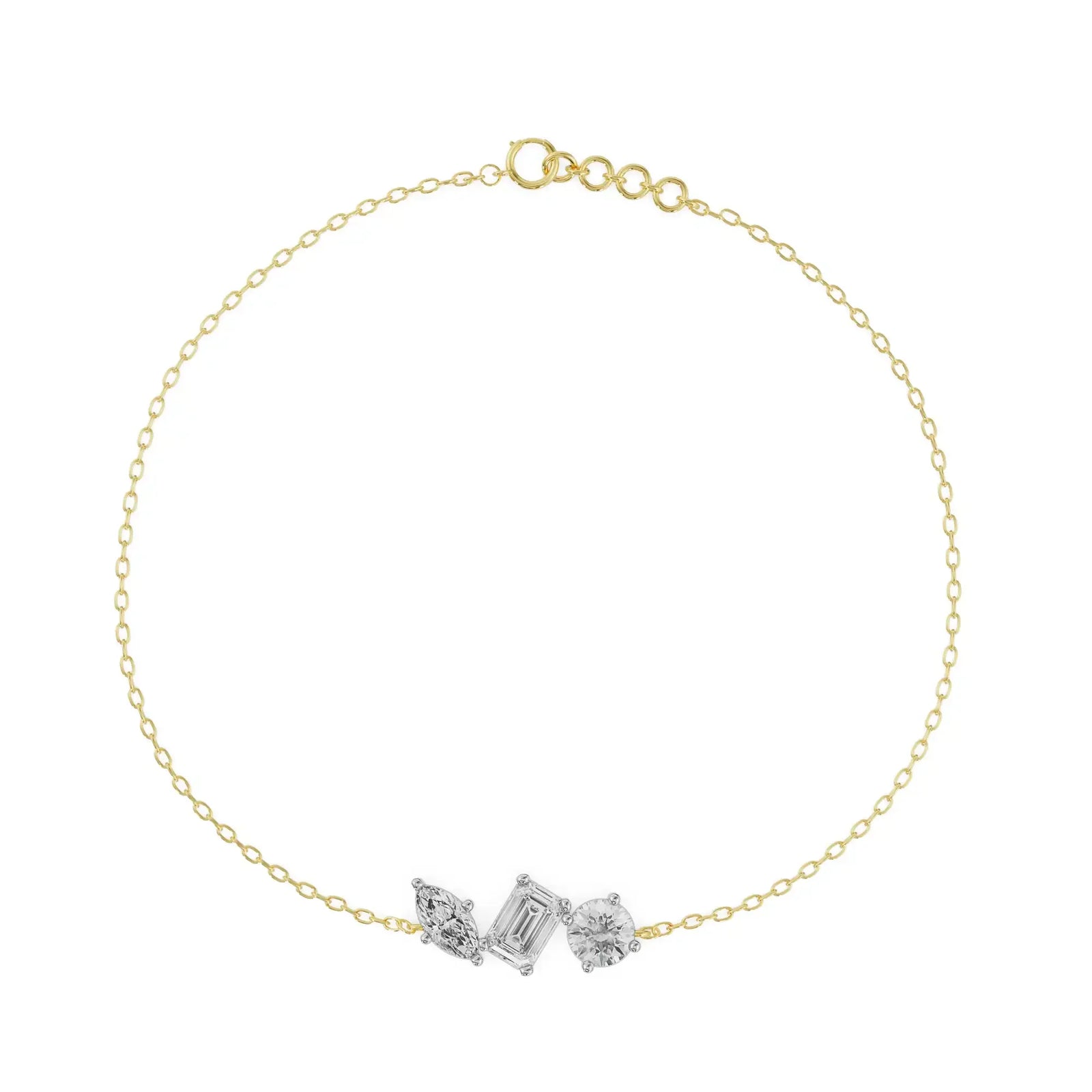 Three Stone Lab Grown Diamond Bracelet_in-stock