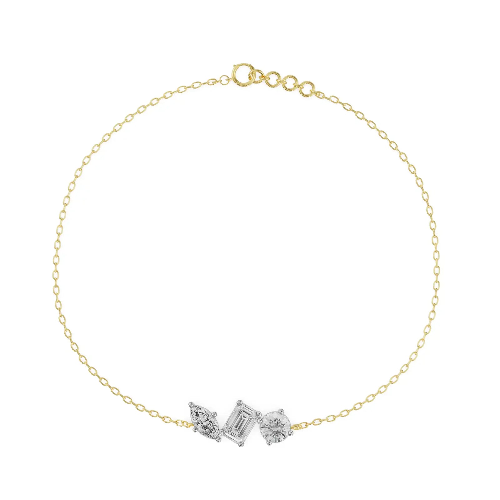 Three Stone Diamond Bracelet prospective View