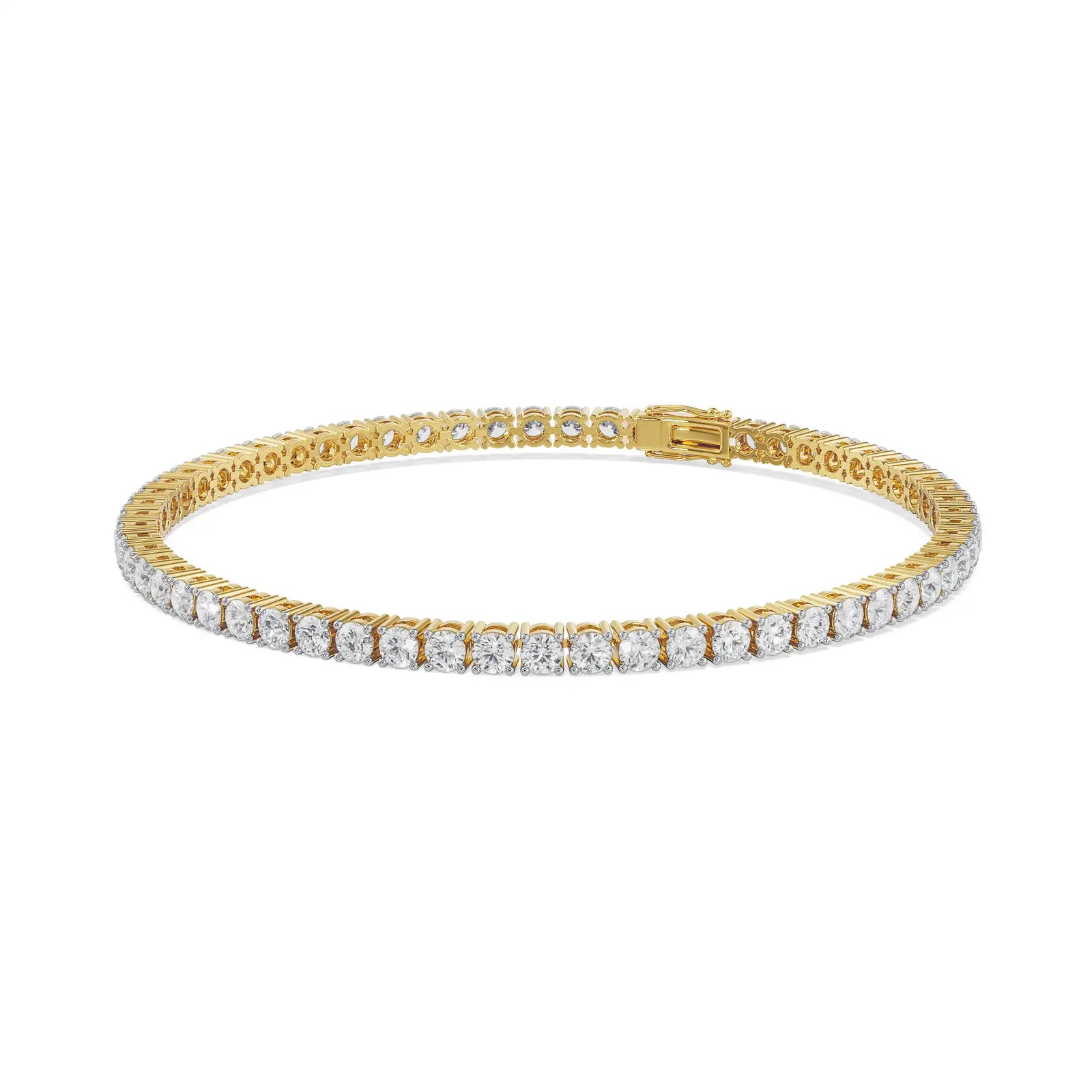8 Pointer Queen Diamond Tennis Bracelet Front View in 9KT
