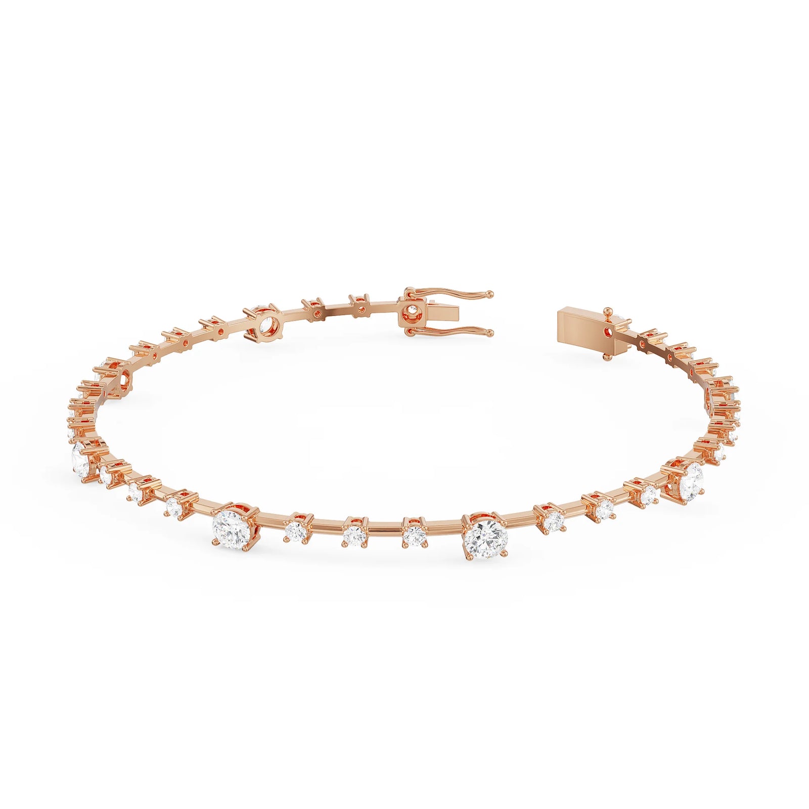 Spaced Tennis Diamond Bracelet Right View