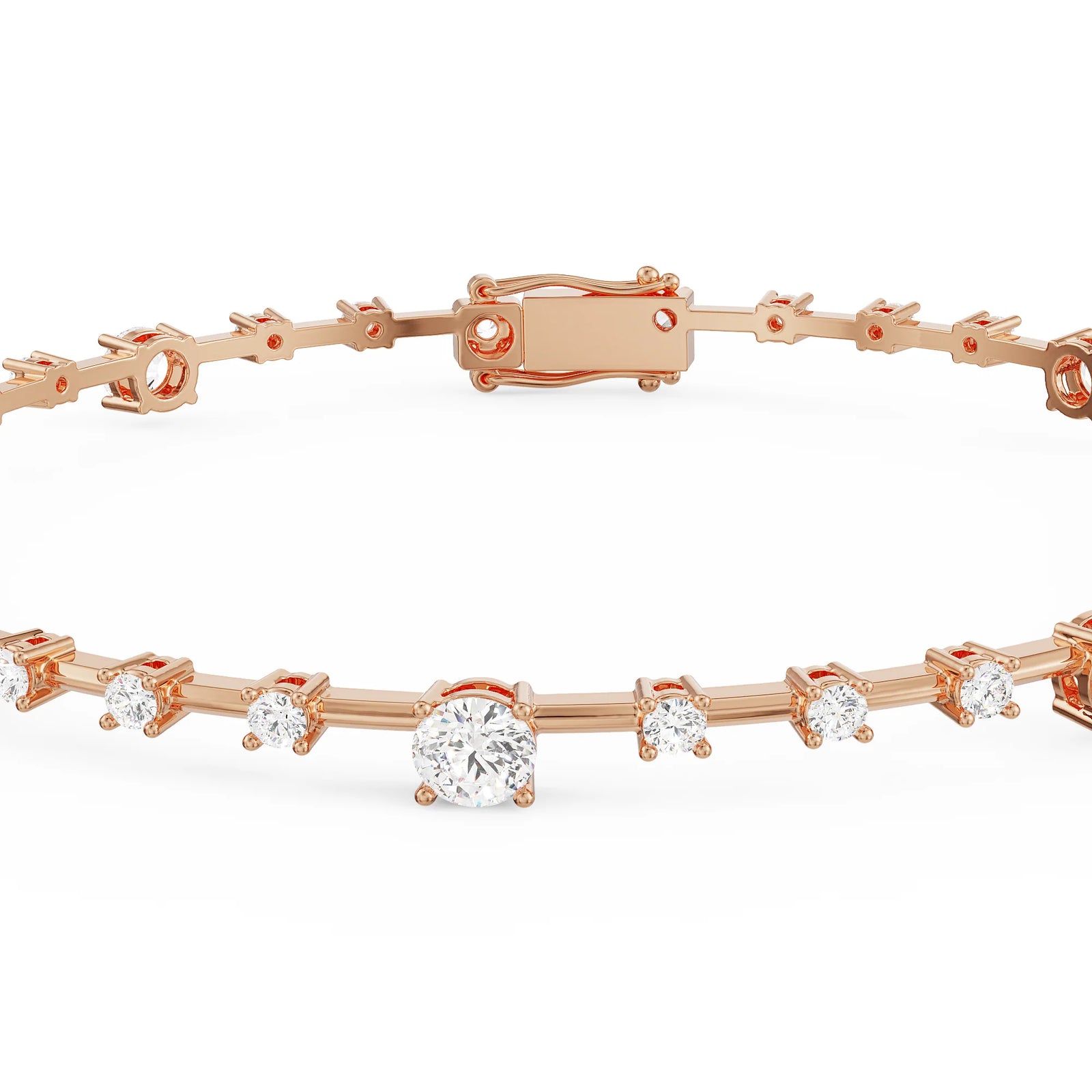 Spaced Tennis Diamond Bracelet Left View