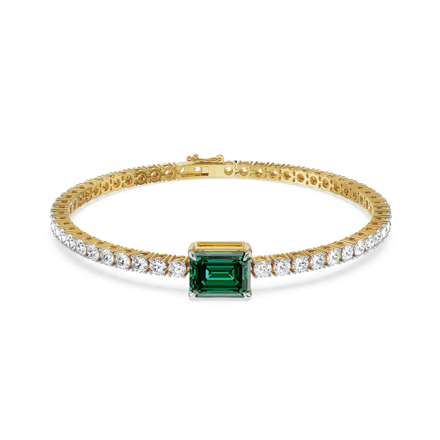 Emerald Tennis Lab Grown Diamond Bracelet 9KT