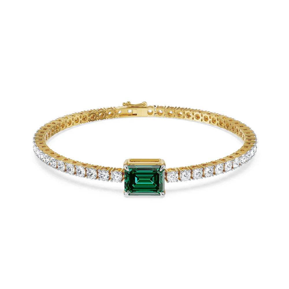Emerald Tennis Lab Grown Diamond Bracelet_in_stock