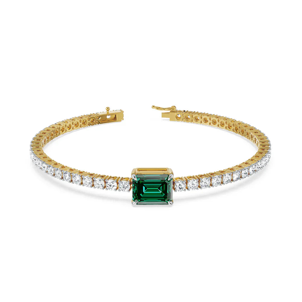 Emerald Tennis Lab Grown Diamond Bracelet_in_stock
