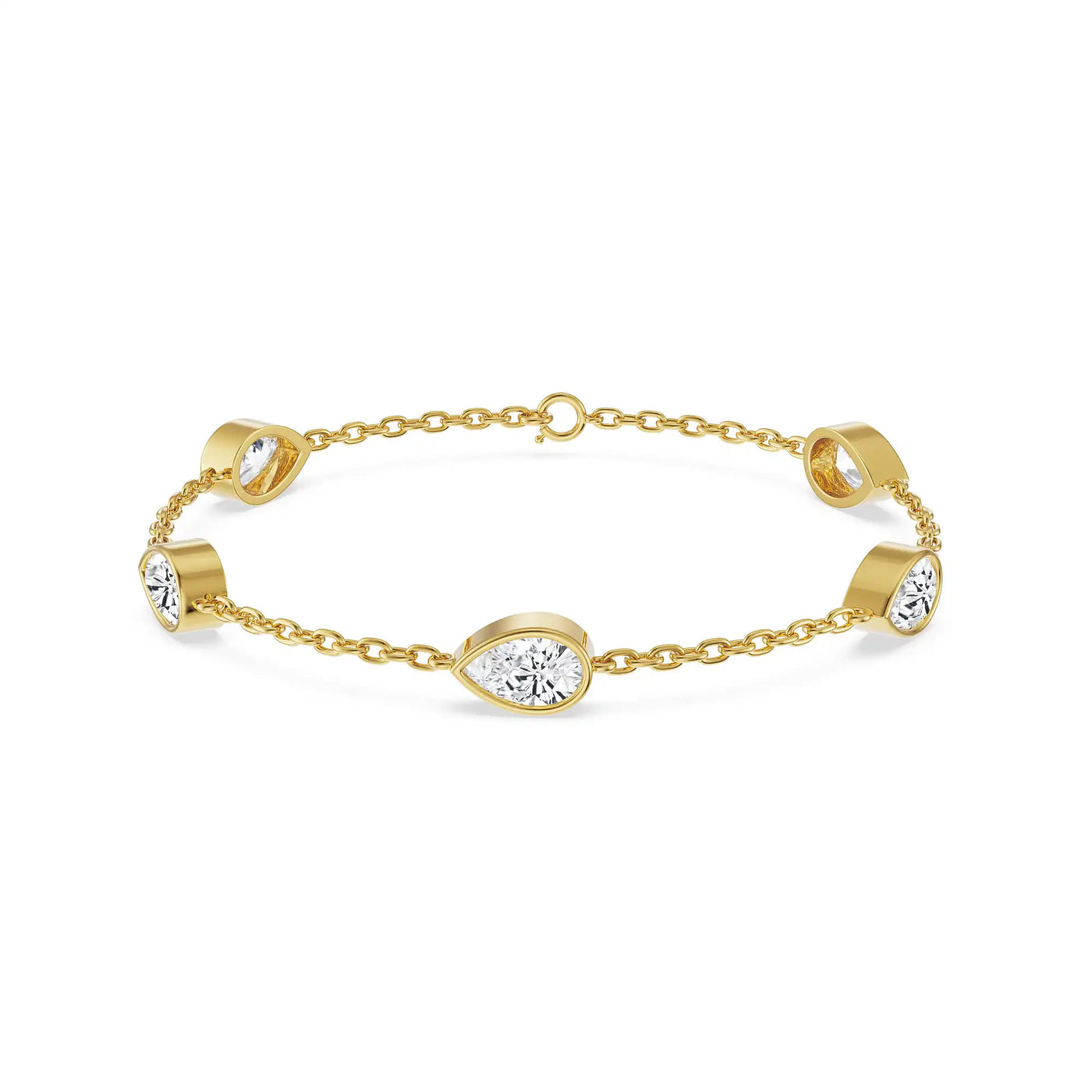 Pear Bezel Tennis Lab Grown Diamond Bracelet_in_stock