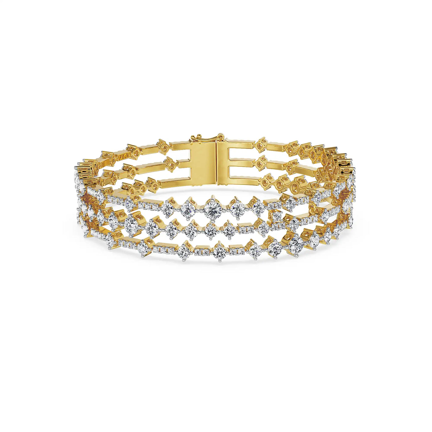 Three Line Lab Grown Diamond Bracelet 9KT