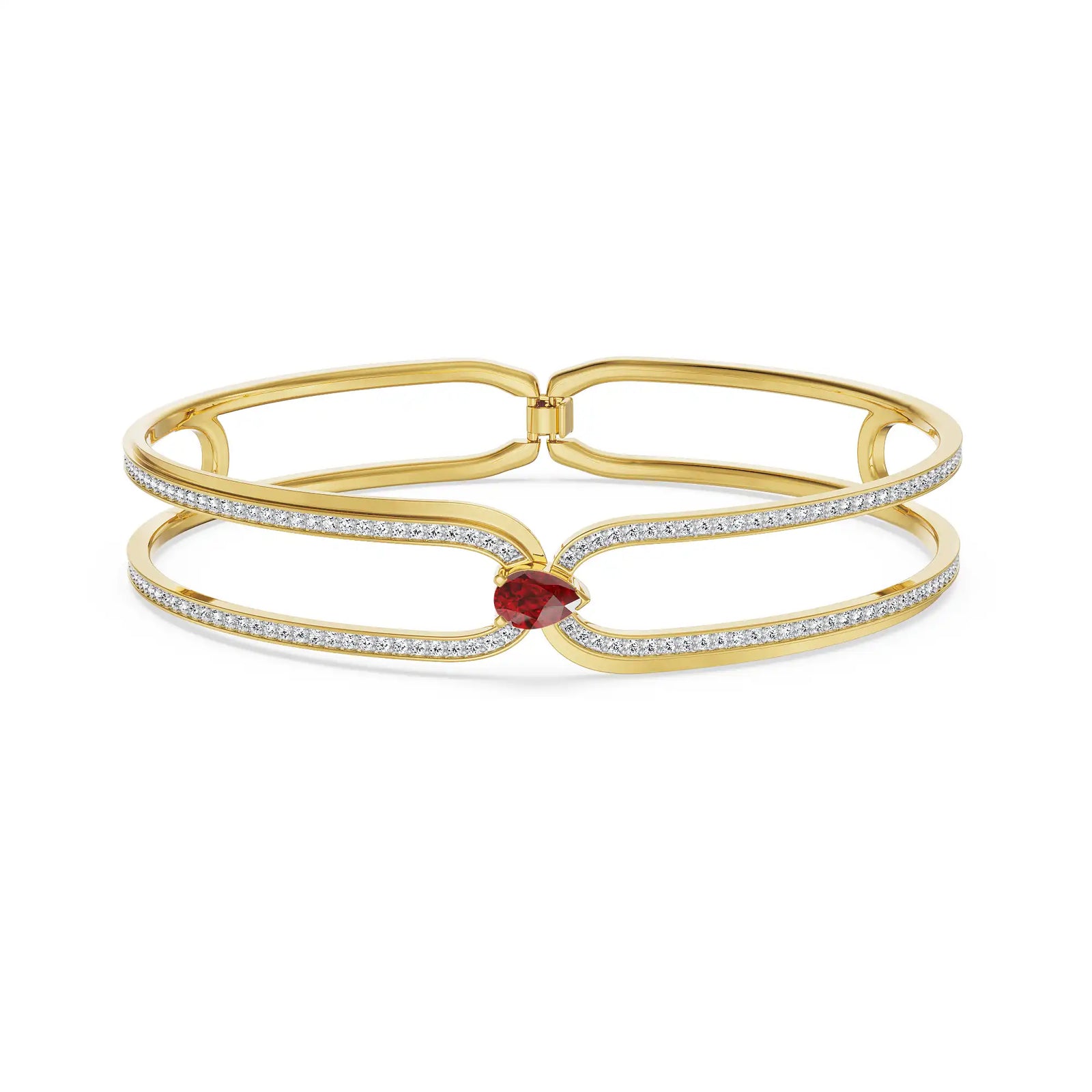Ethereal Ruby Lab Grown Diamond Bracelet - perspective view