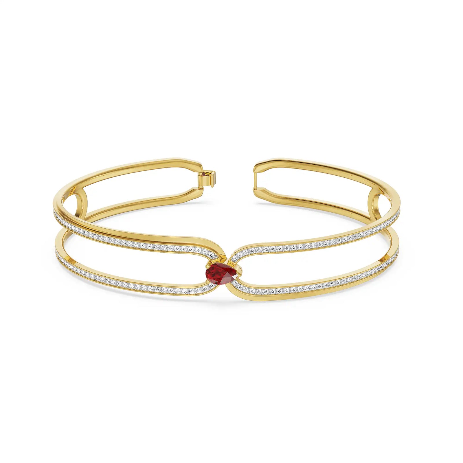 Ethereal Ruby Lab Grown Diamond Bracelet - front view