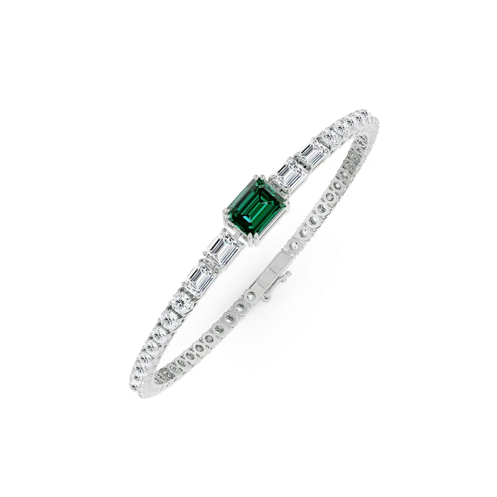 Nina Emerald Lab Diamond Bracelet - side view