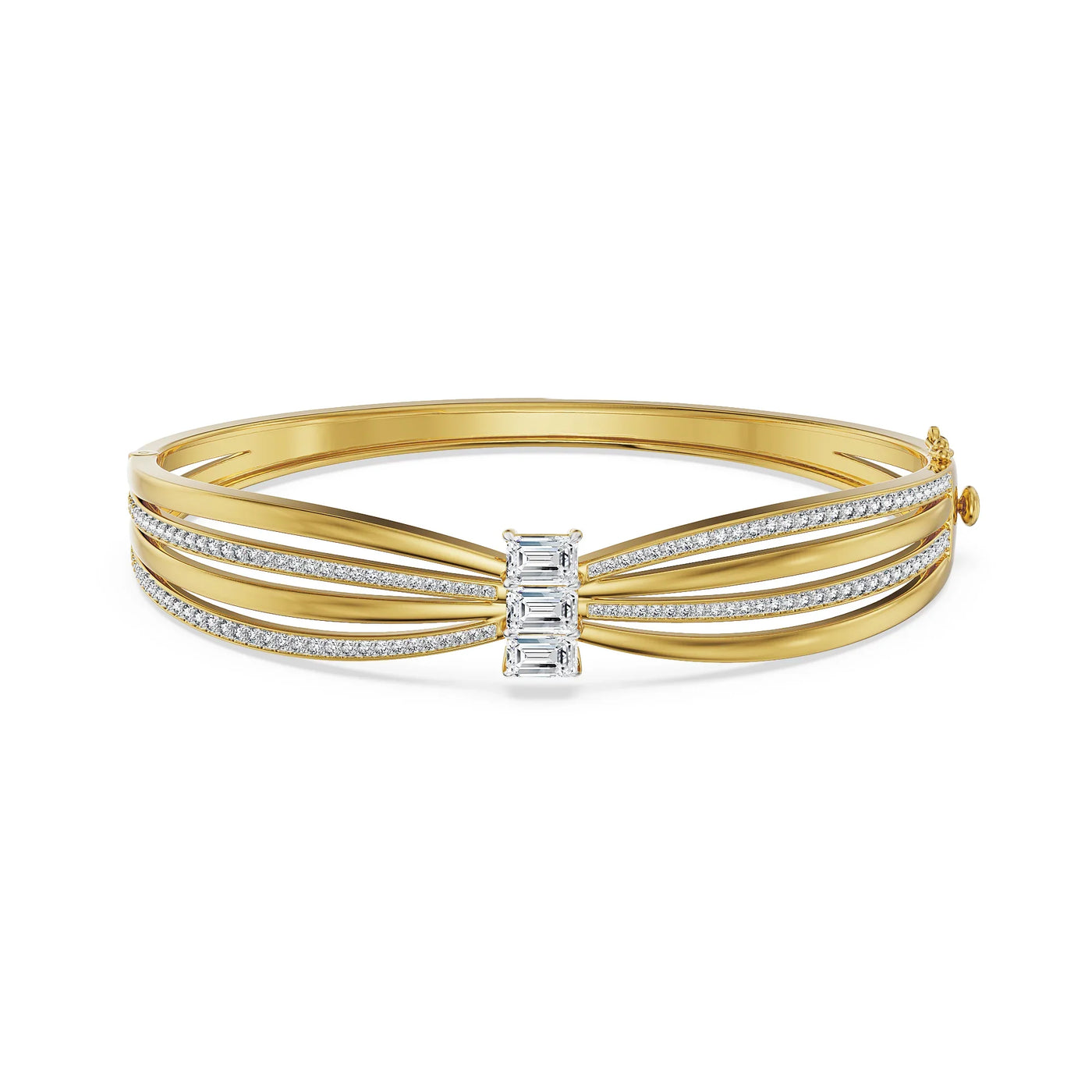 Ribbon Three Stone Lab Grown Diamond Bracelet 9KT