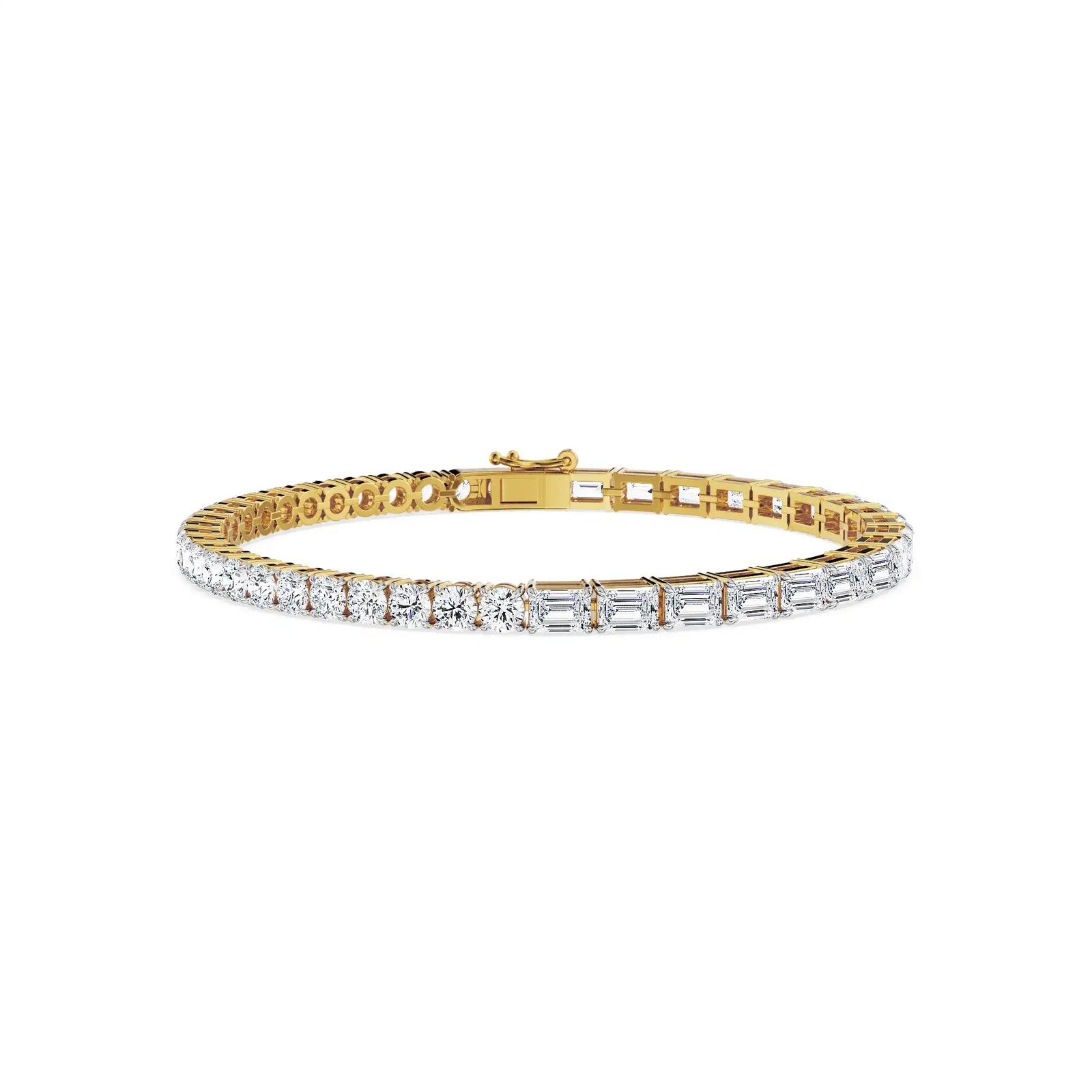 Dual Brilliance Lab Grown Diamond Bracelet - front view in 9KT