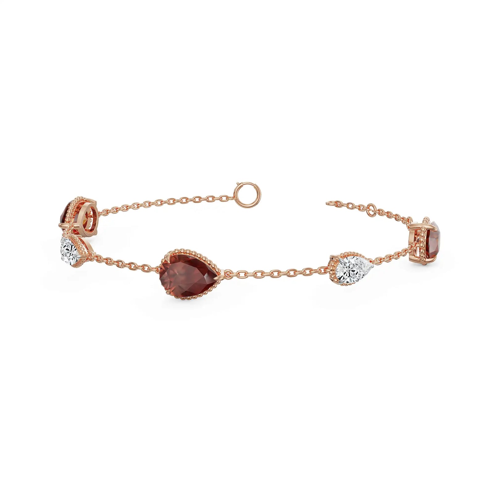Ruby Rain Lab Grown Diamond Bracelet - side view