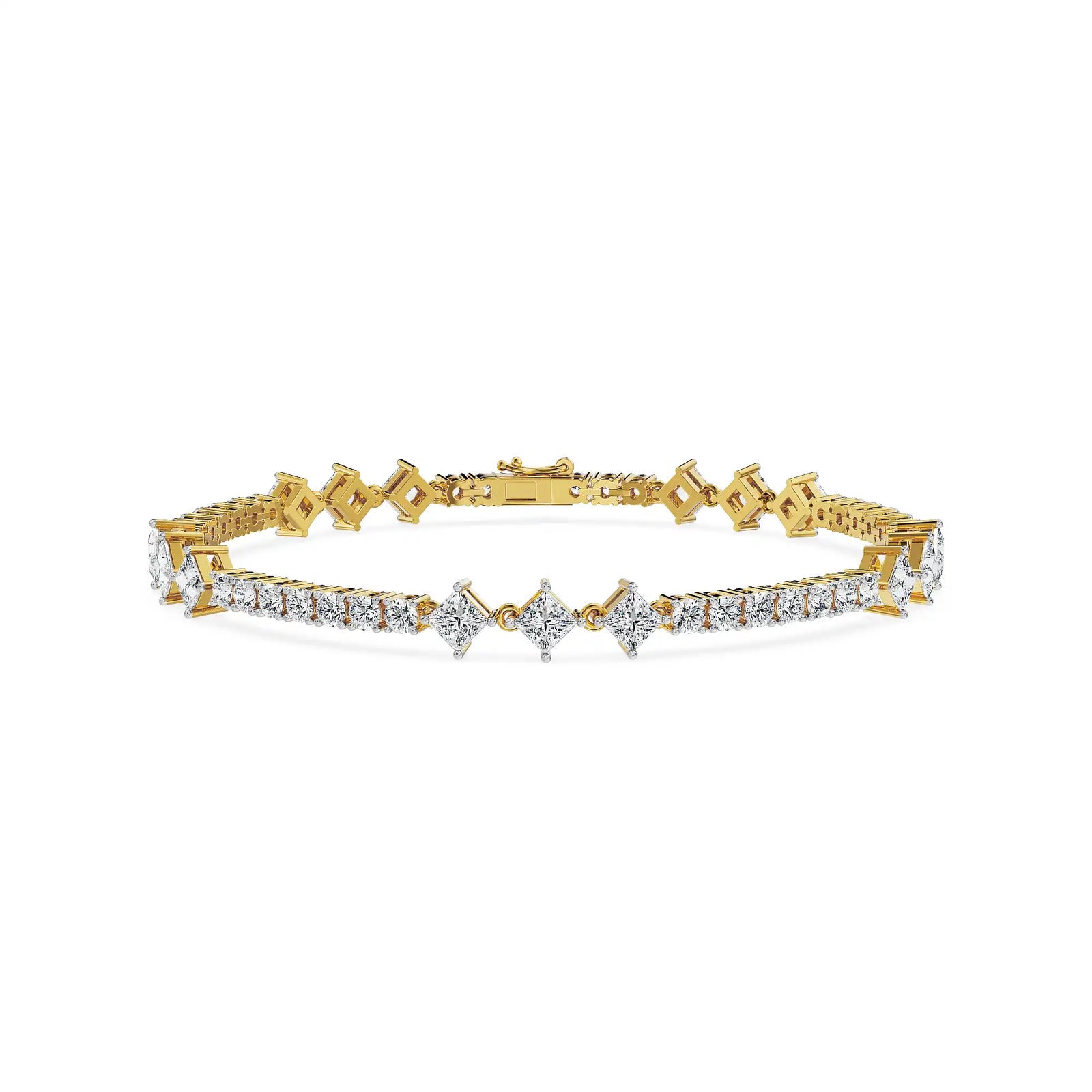 Trio Brilliance Lab Grown Diamond Bracelet - front view in 9KT
