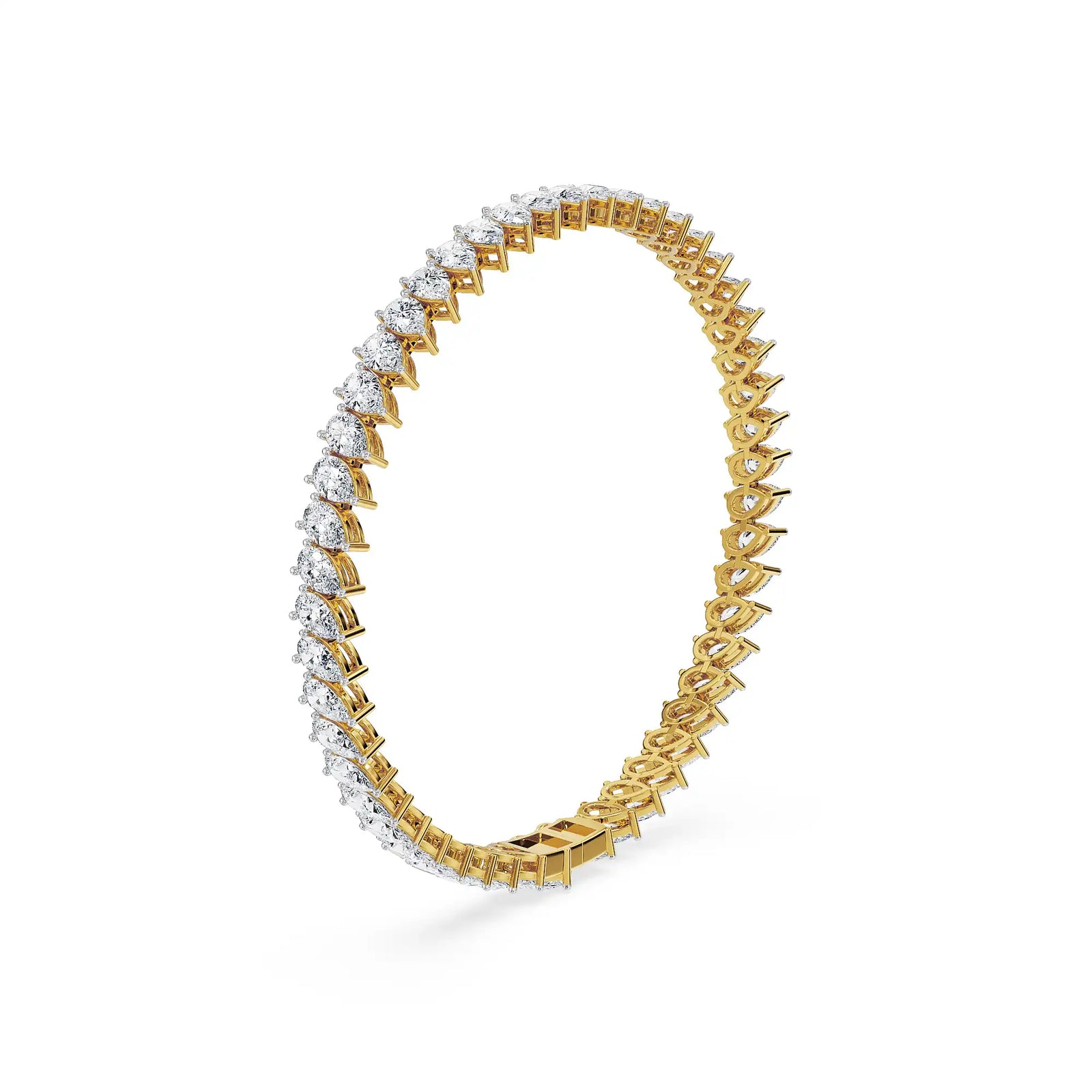 Precious Pear Lab Grown Diamond Tennis Bracelet - side view