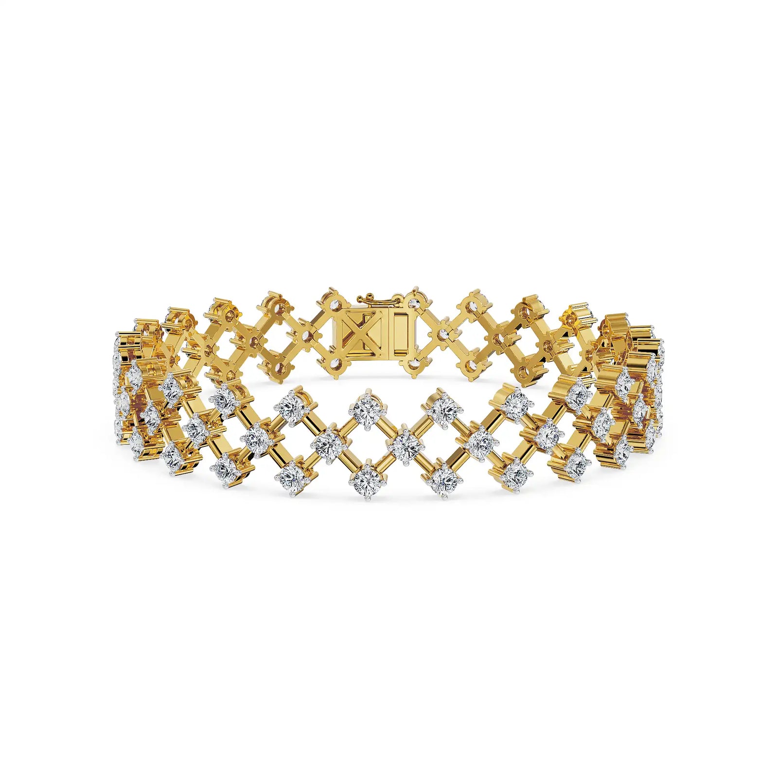 Sterling Lab Grown Diamond Tennis Bracelet - front view