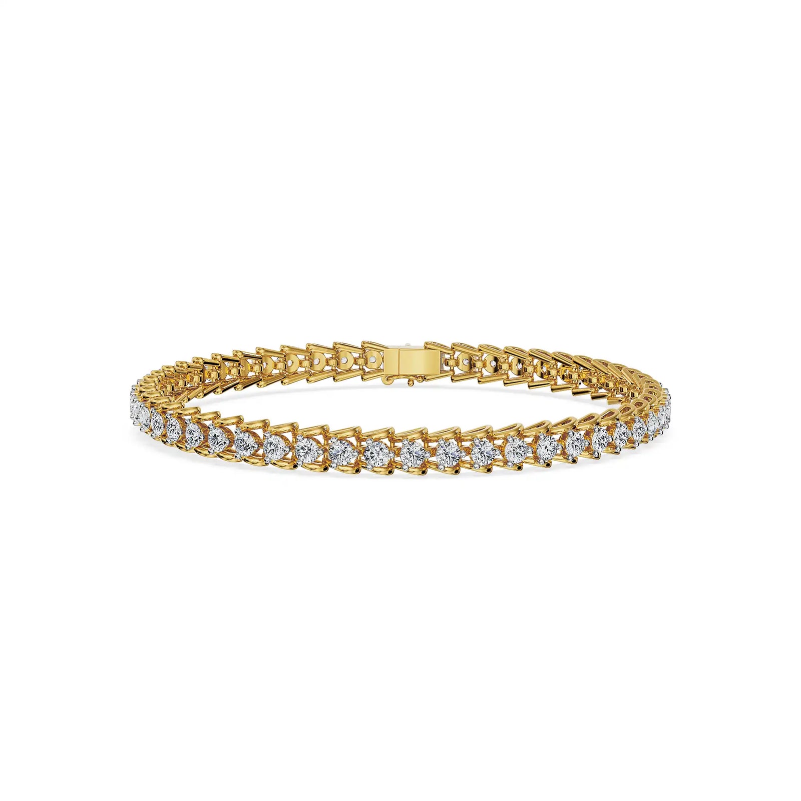 Grace of Luster Lab Grown Diamond Tennis Bracelet - front view in 9KT
