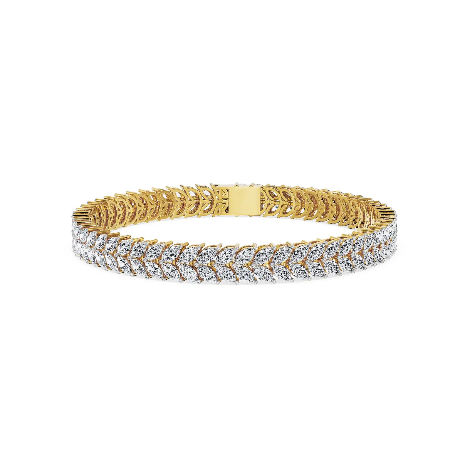 Blooming Glow Lab Grown Diamond Tennis Bracelet - front view in 9KT