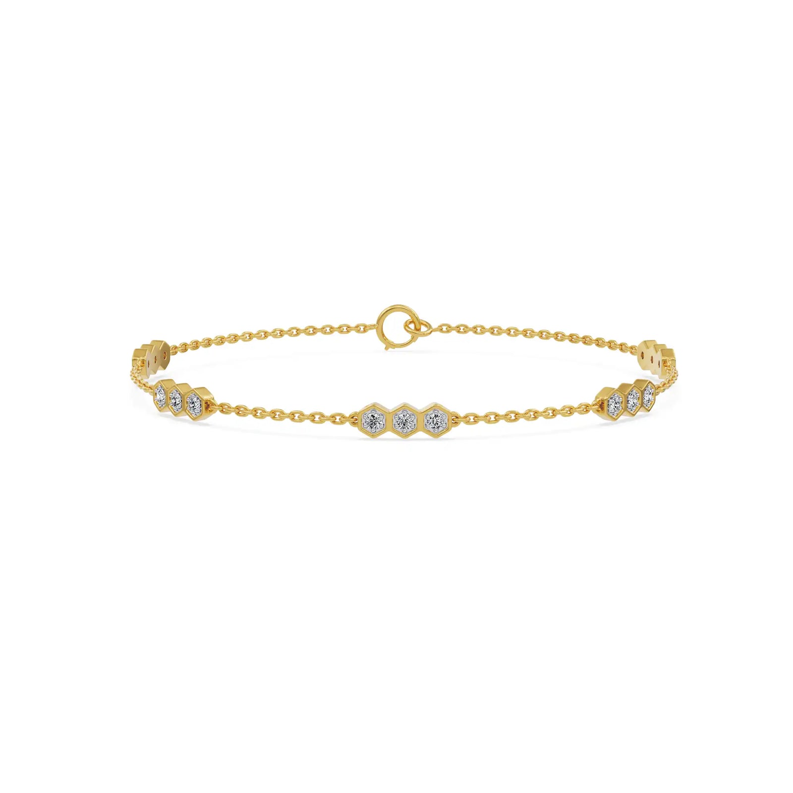 Linea Hexa Lab Grown Diamond Bracelet
Front View