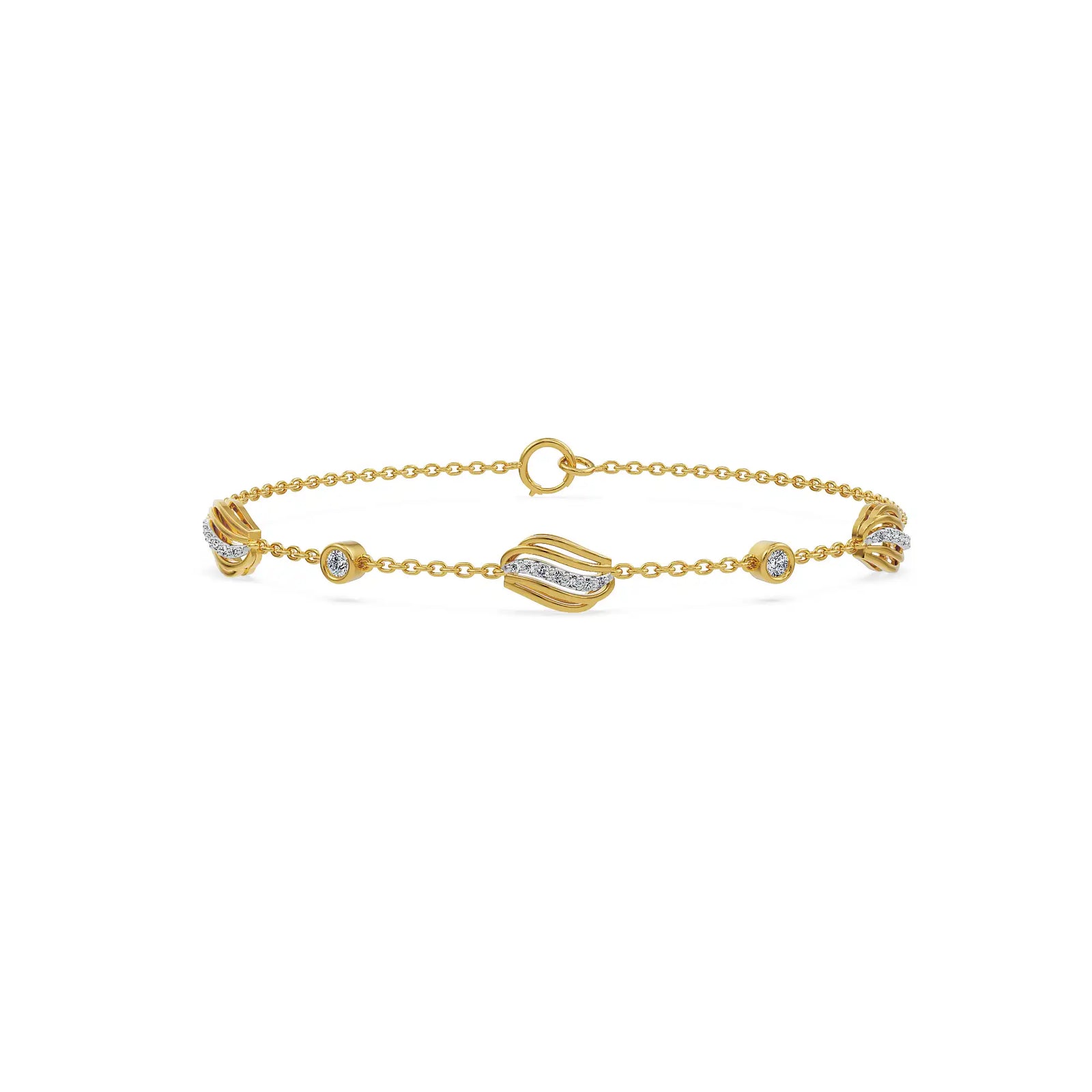Serene Wave Lab Grown Diamond Bracelet
Front View