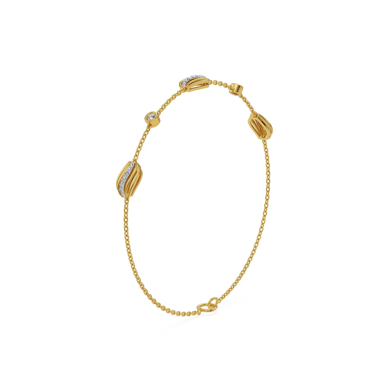 Serene Wave Lab Grown Diamond Bracelet
Side View