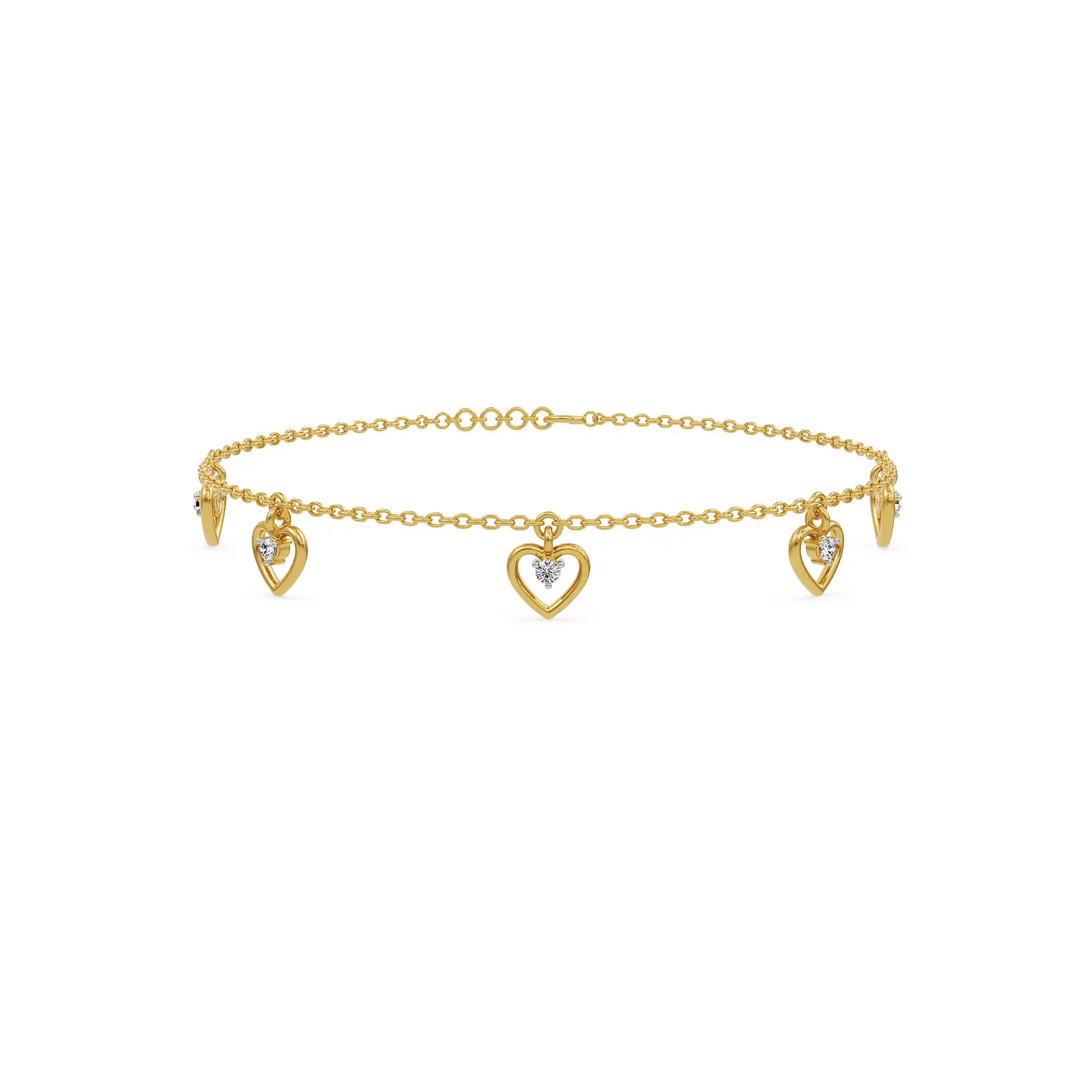 Amora Heart Charm Lab Grown Diamond Bracelet