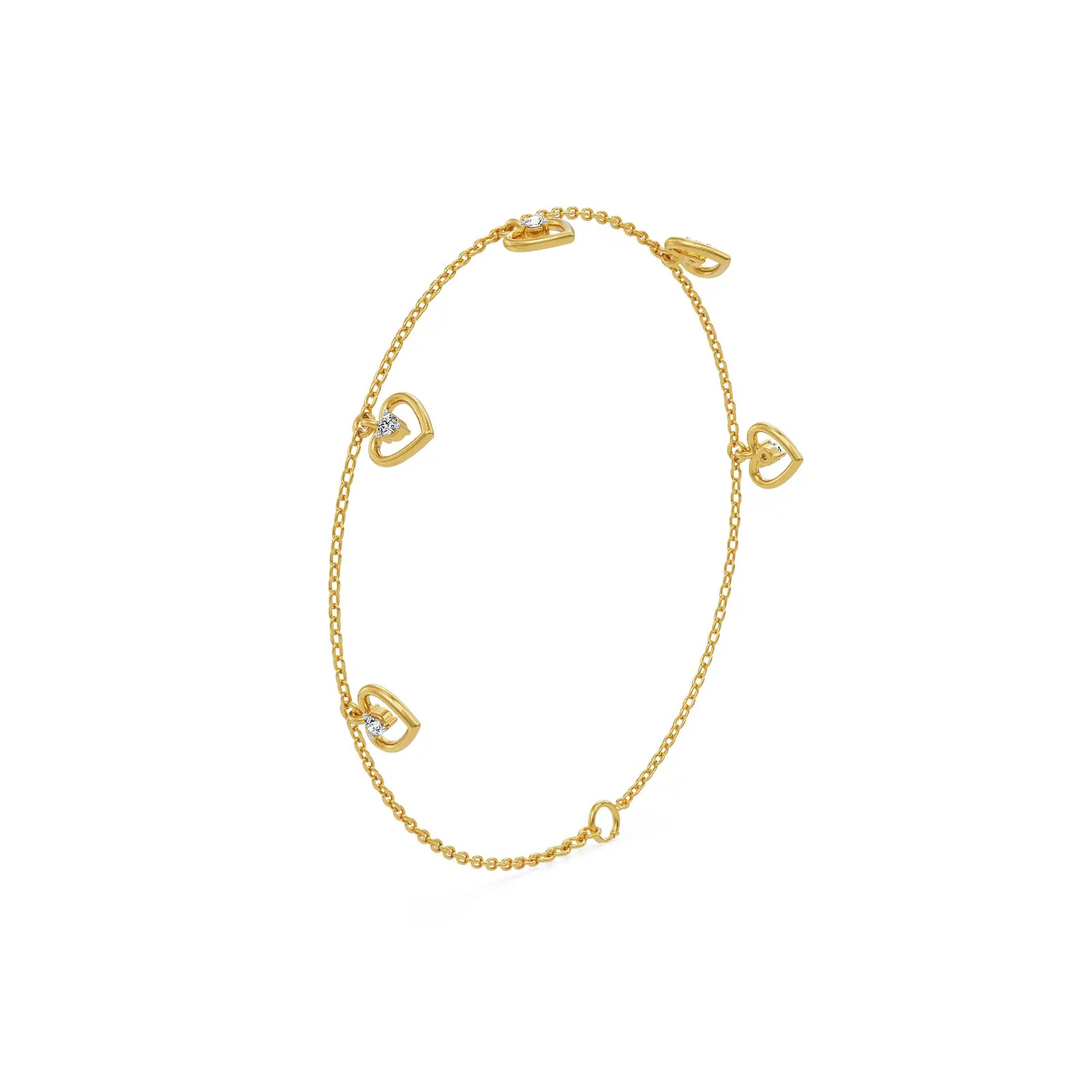 Amora Heart Charm Lab Grown Diamond Bracelet
Side View