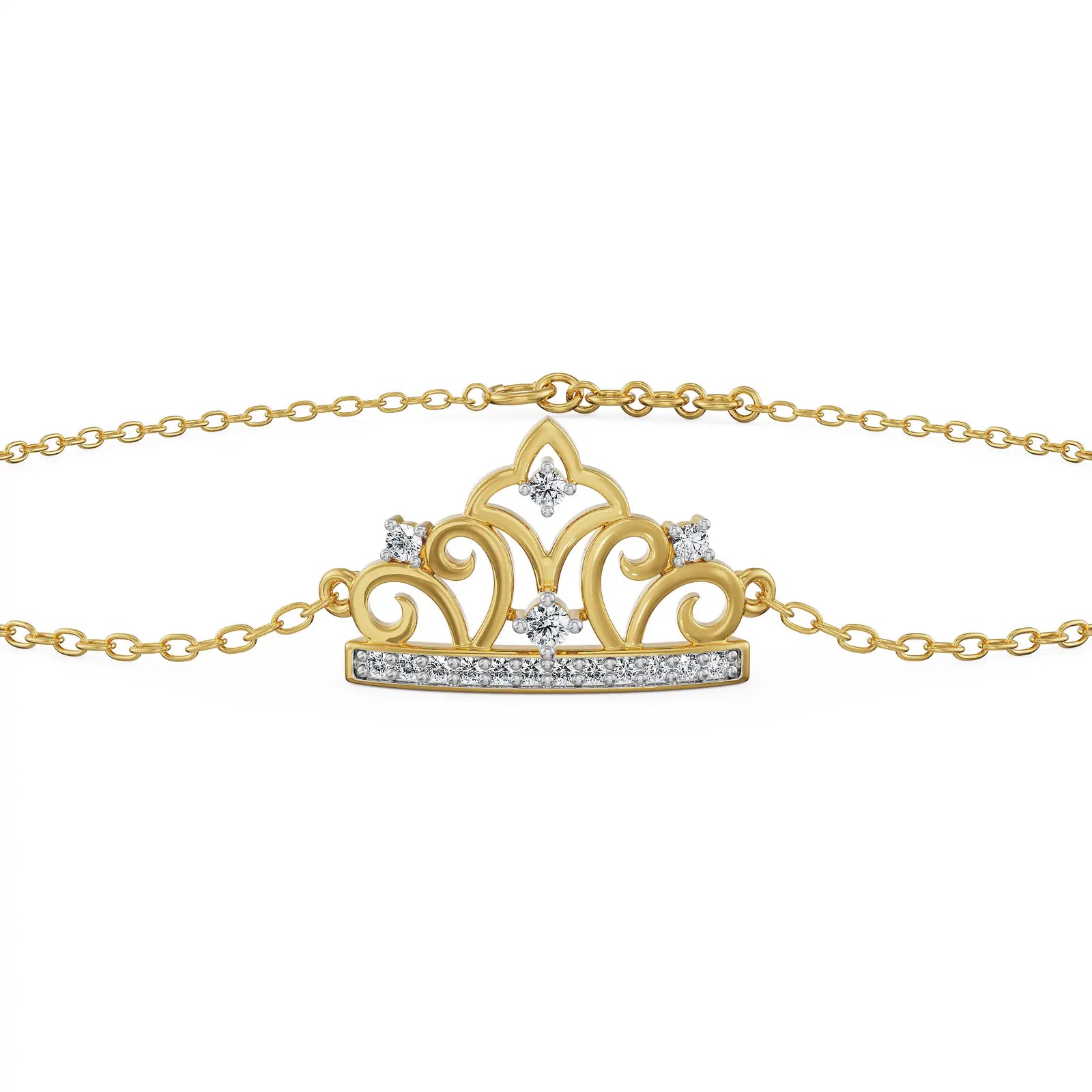 Tiara Charm Lab Grown Diamond Bracelet
Front View