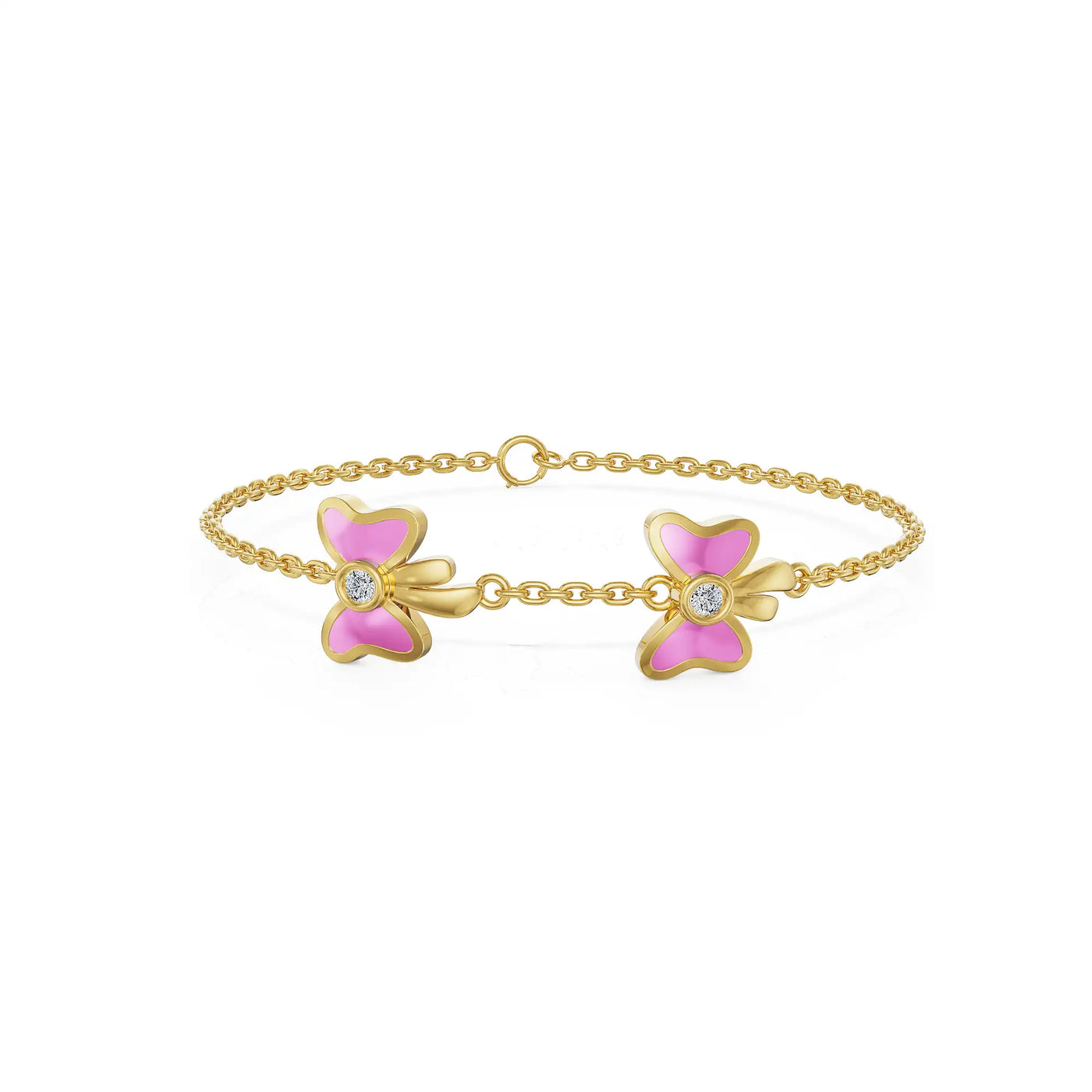 Rose Bow Lab Grown Diamond Bracelet