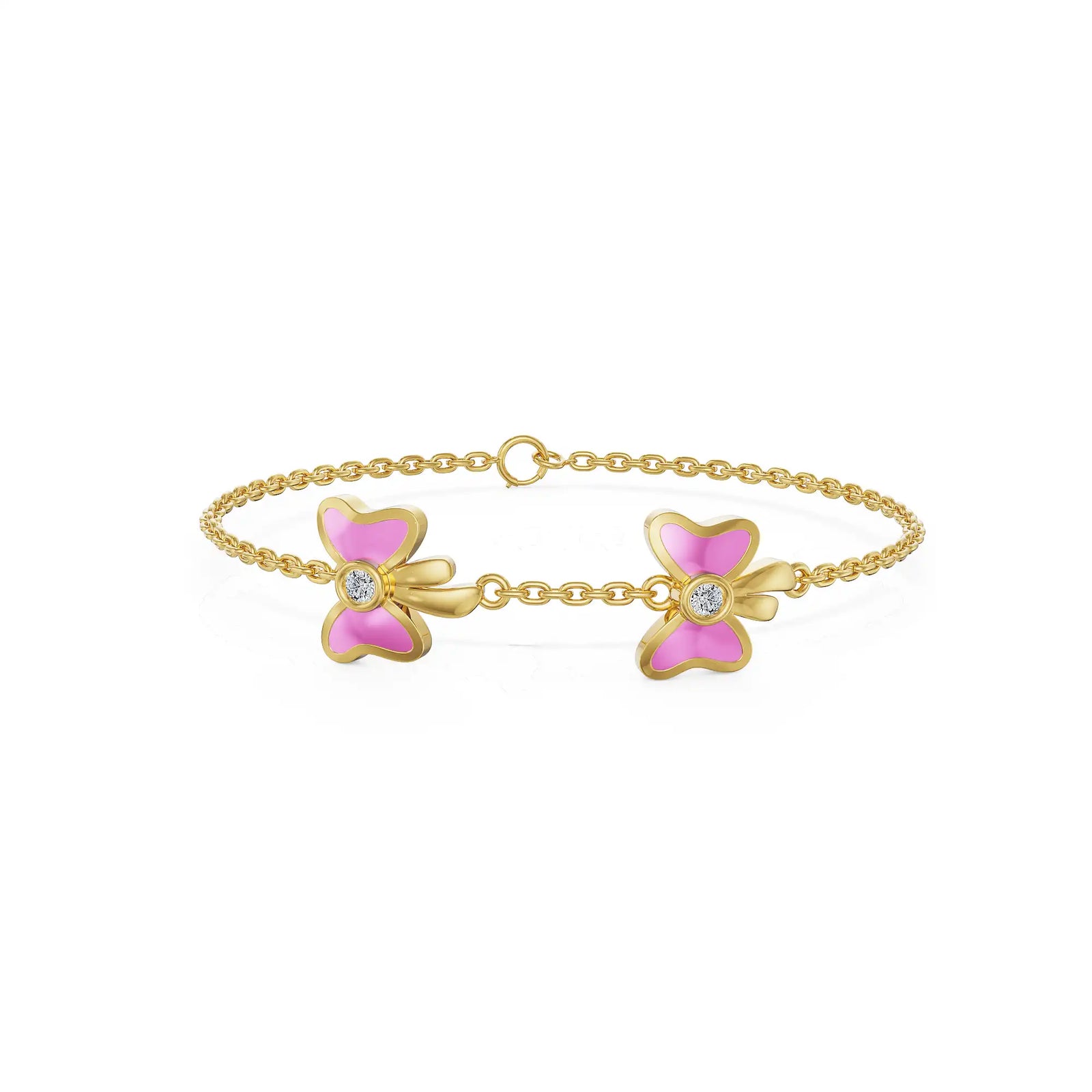 Rose Bow Lab Grown Diamond Bracelet
Front View