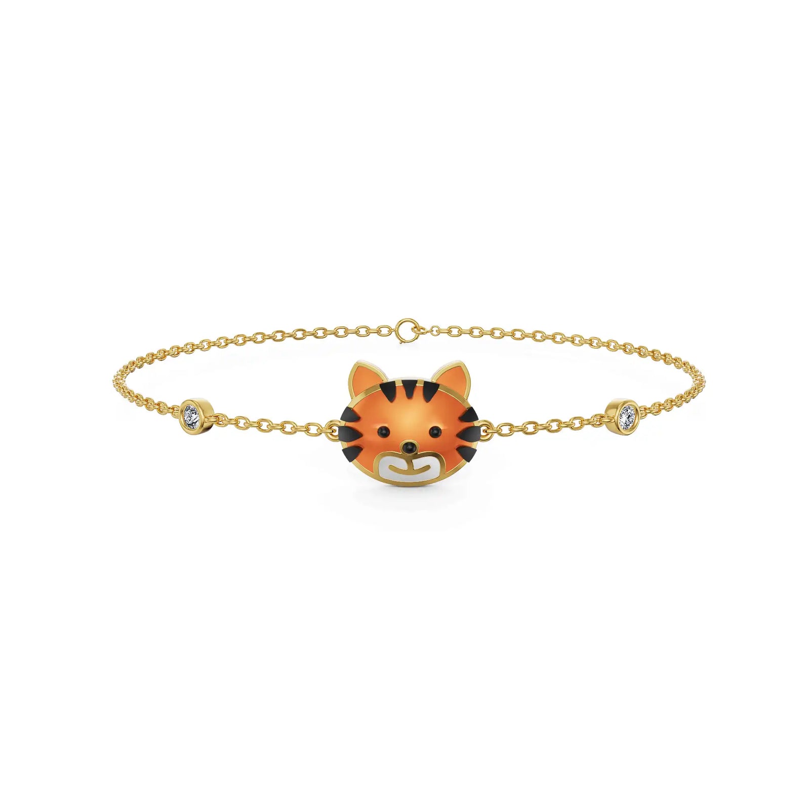 Little Roar Tiger Lab Grown Diamond Bracelet
Front View
