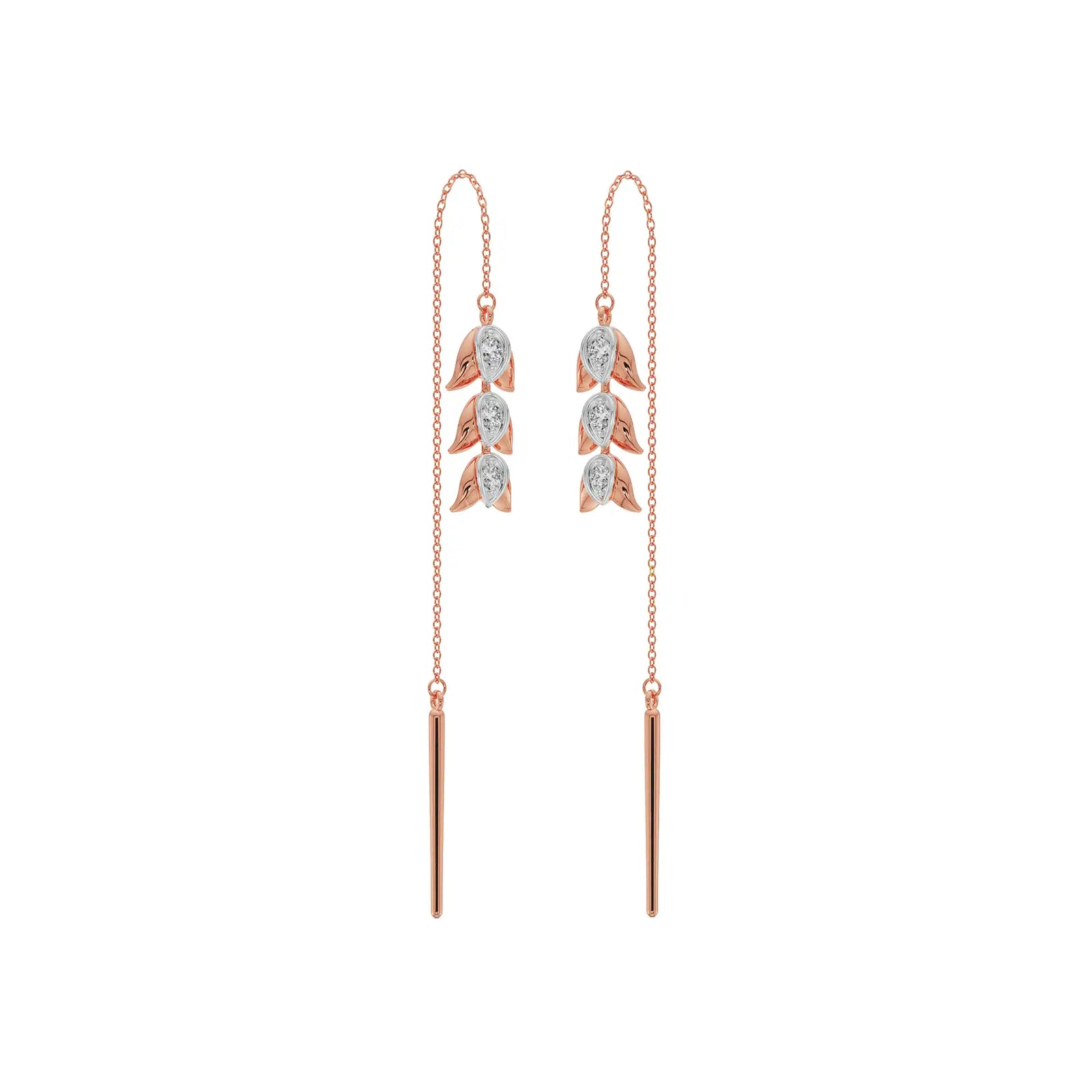Sui Dhaga Diamond Pendant Set Earring Front View