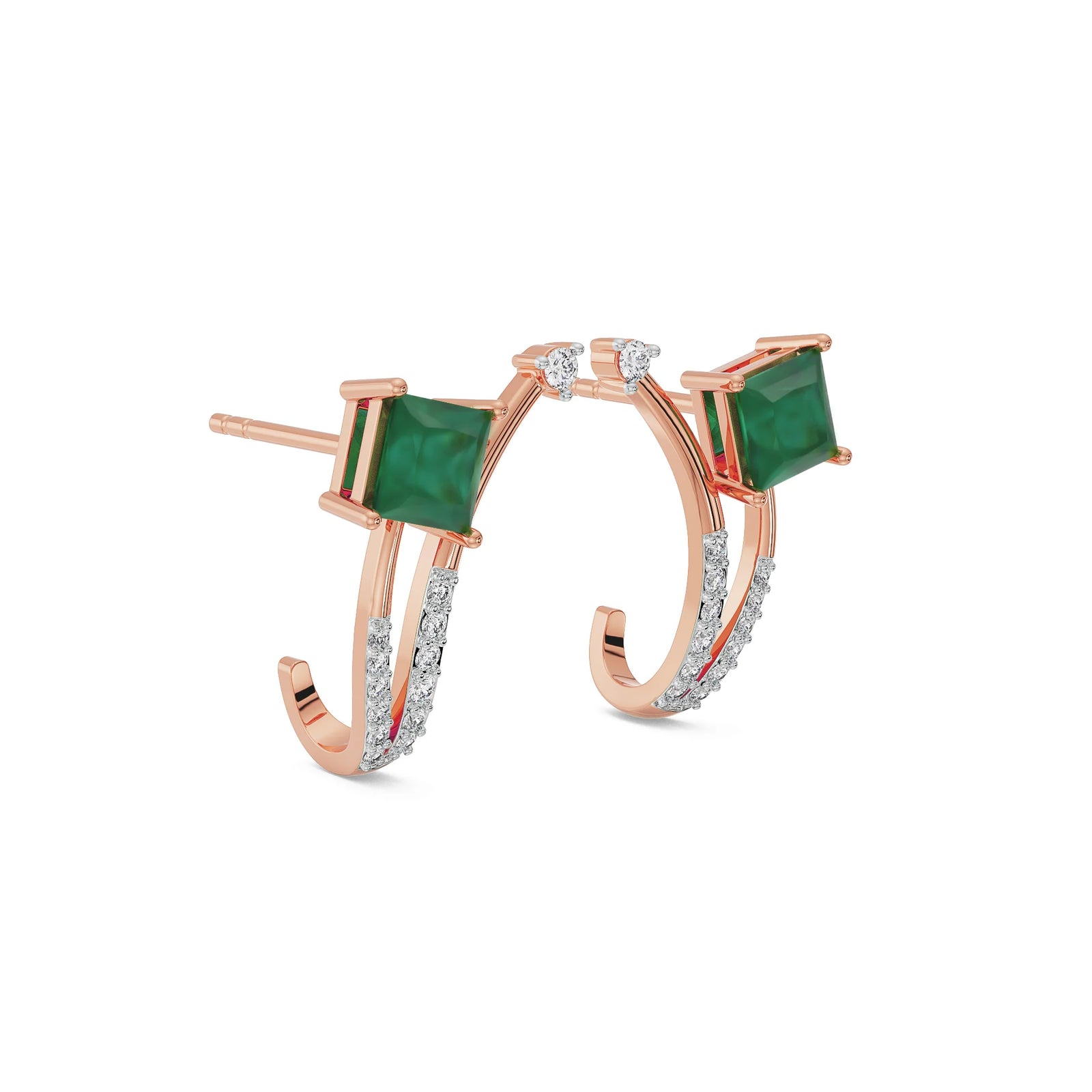Emerald Delight Diamond Pendant Set Side View