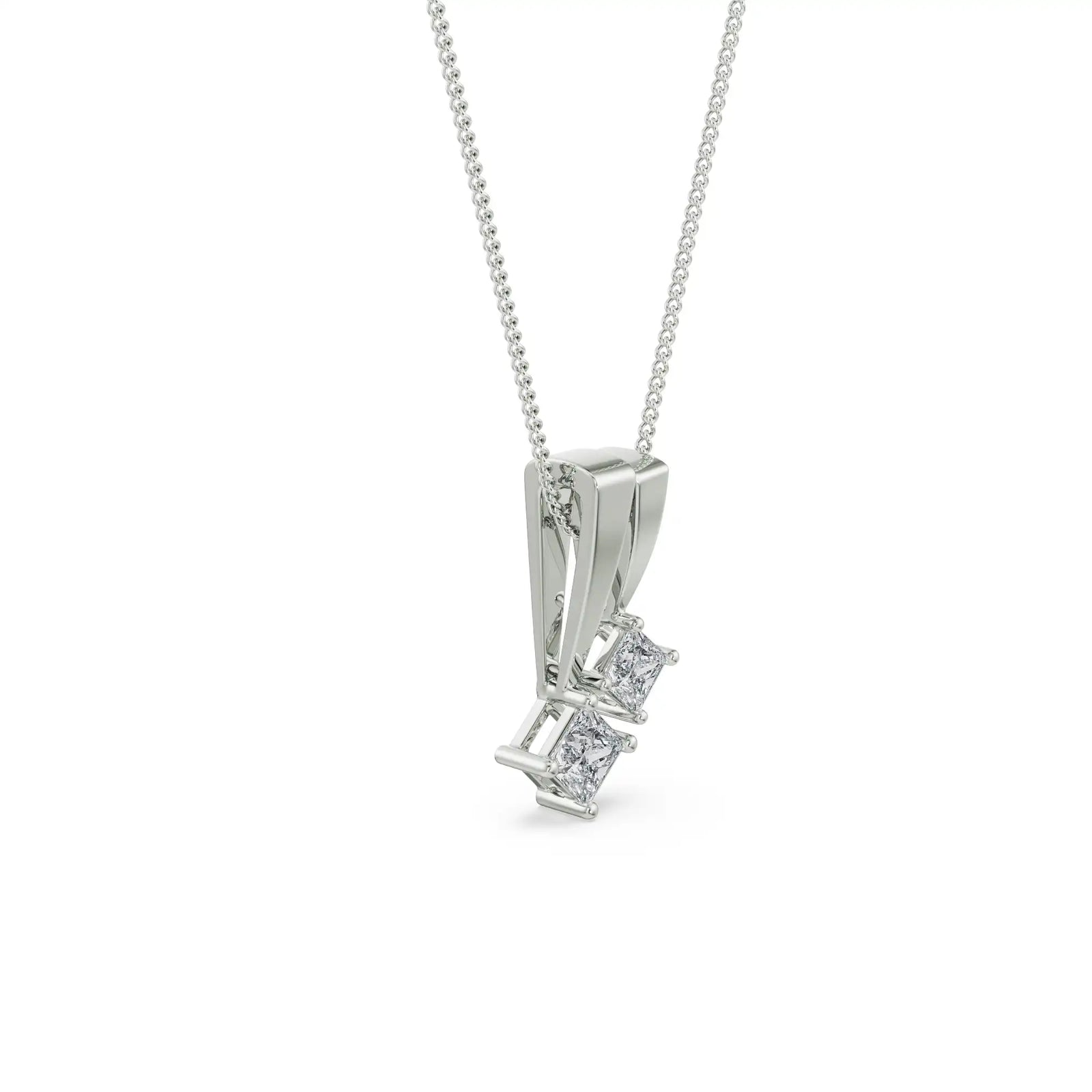 Pear Emerald Diamond Pendant Set Side View