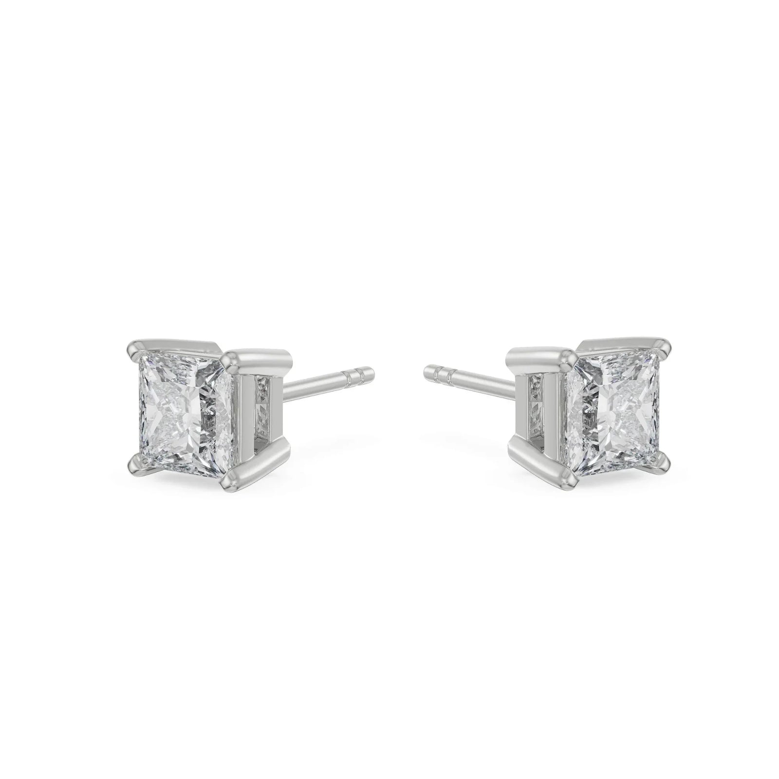 Princess Diamond Pendant Set Side View