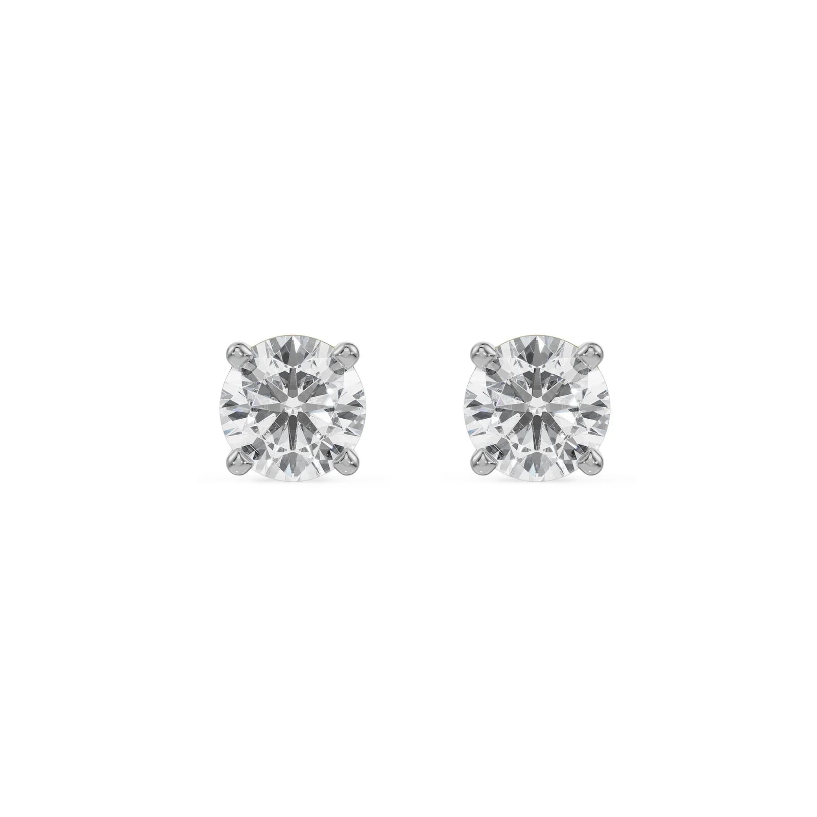 Triple Solitaire Diamond Necklace Set Front View