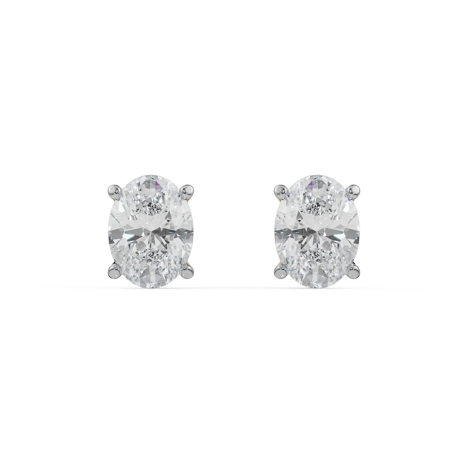 Tri Diamond Drop Necklace Set Front View