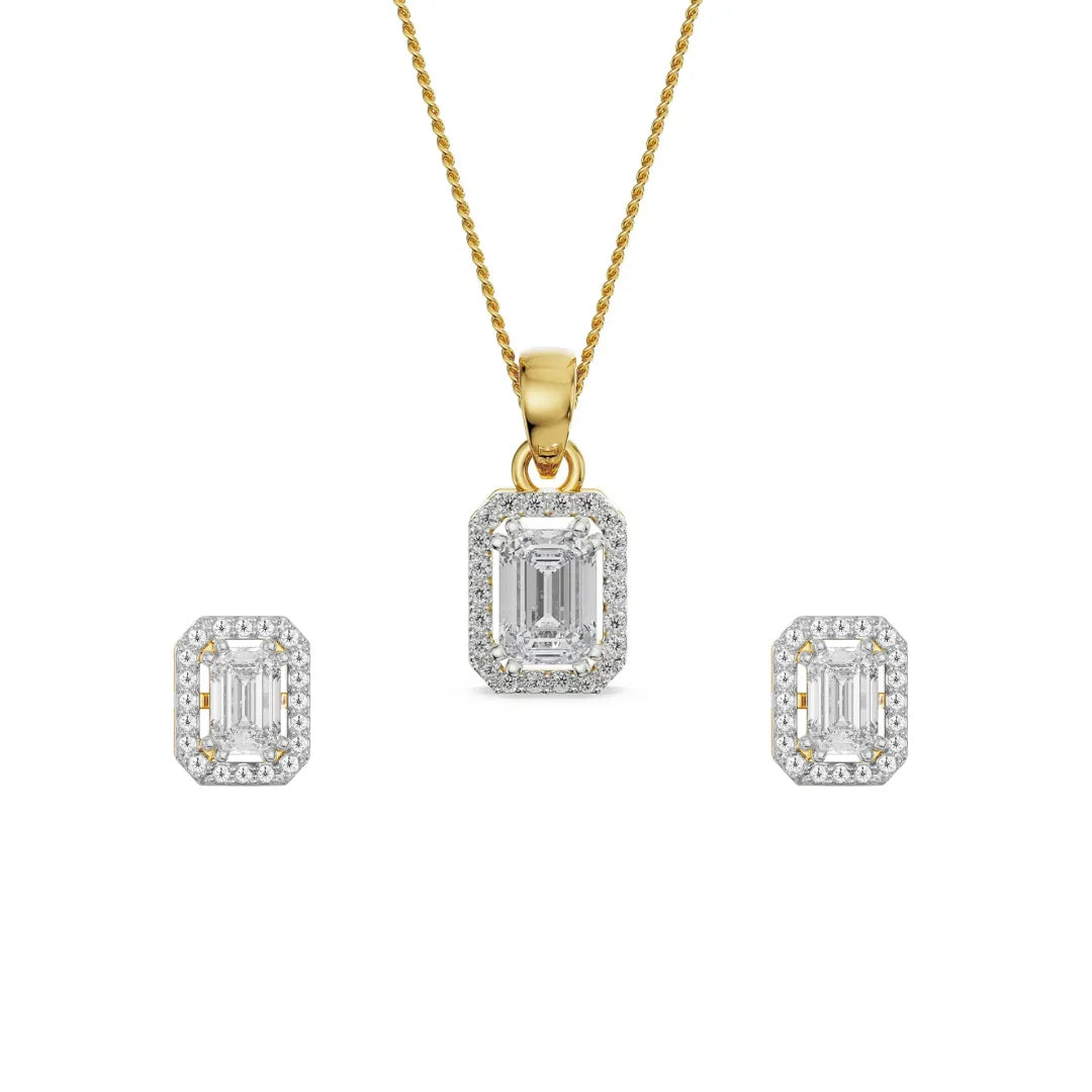 Luminescent Lab Grown Diamond Pendant Set