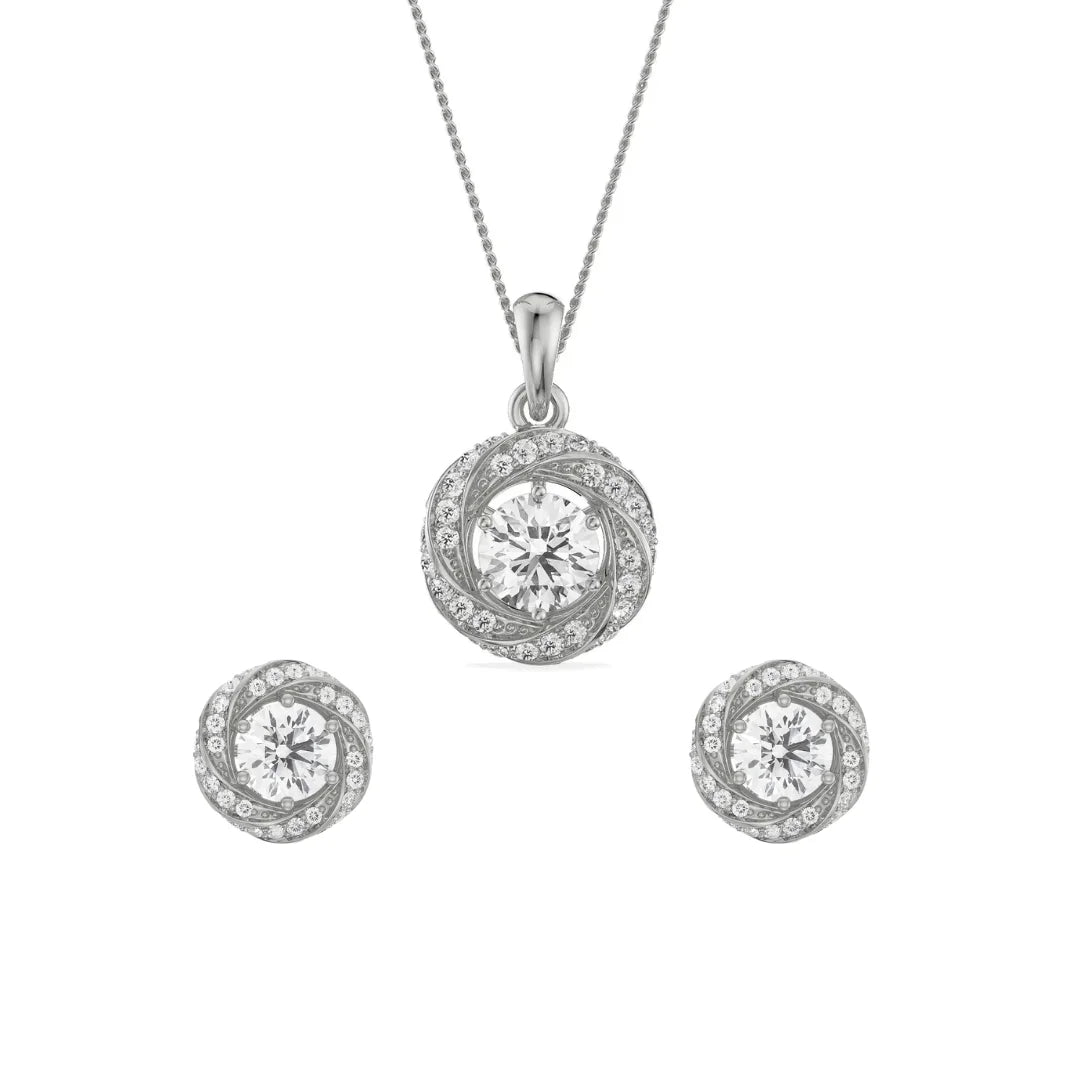 Swirl Lab Grown Diamond Pendant Set