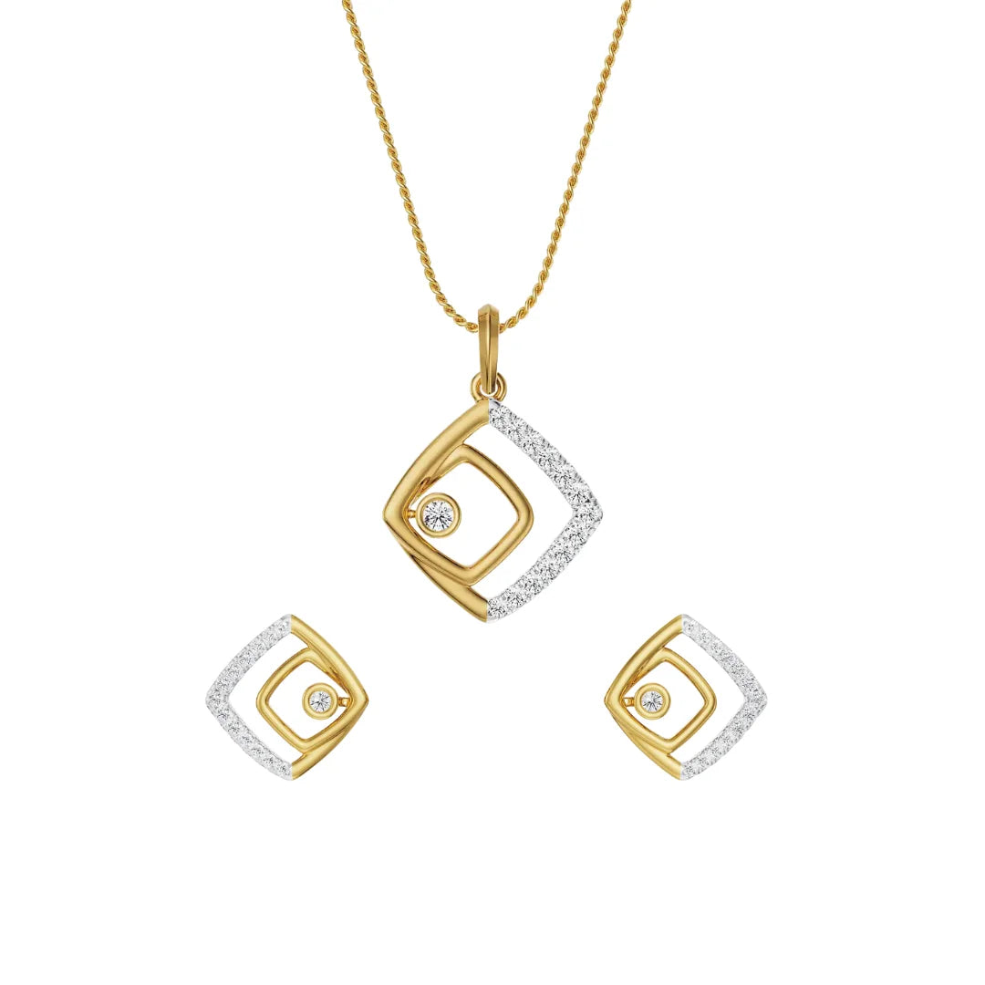 Glimmering Maze Lab Diamond Pendant Set
