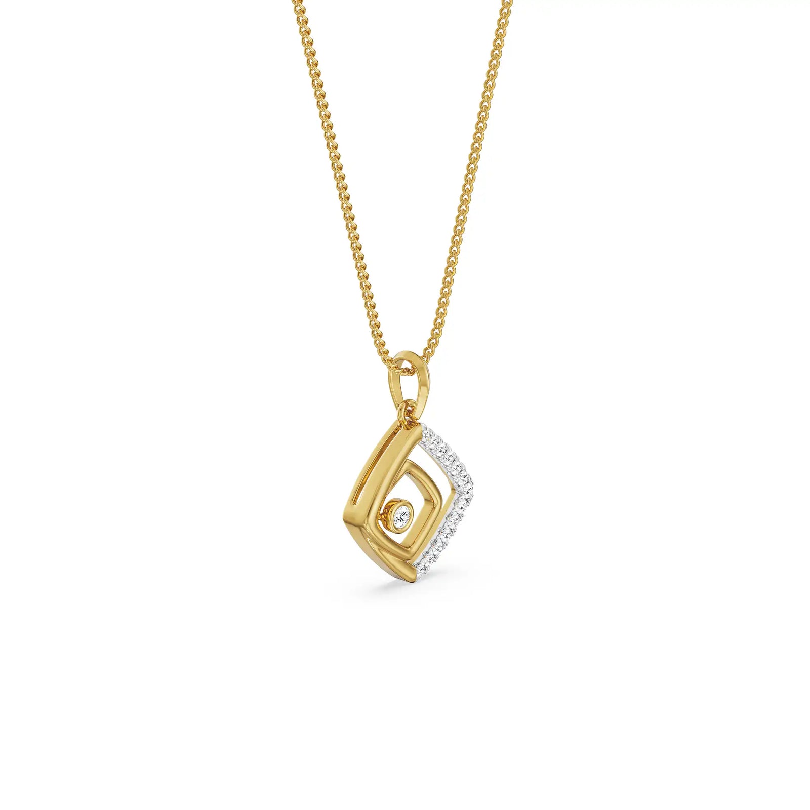 Glimmering Maze Lab Diamond Pendant - Right View
